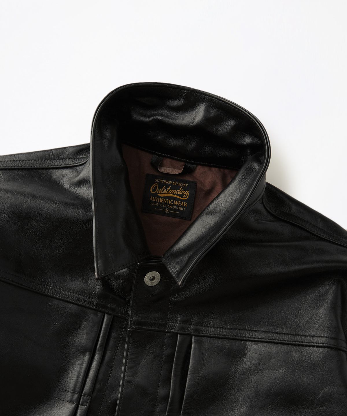 아웃스탠딩(OUTSTANDING) TEA-CORE LEATHER W.W. II 1ST JACKET_BLACK