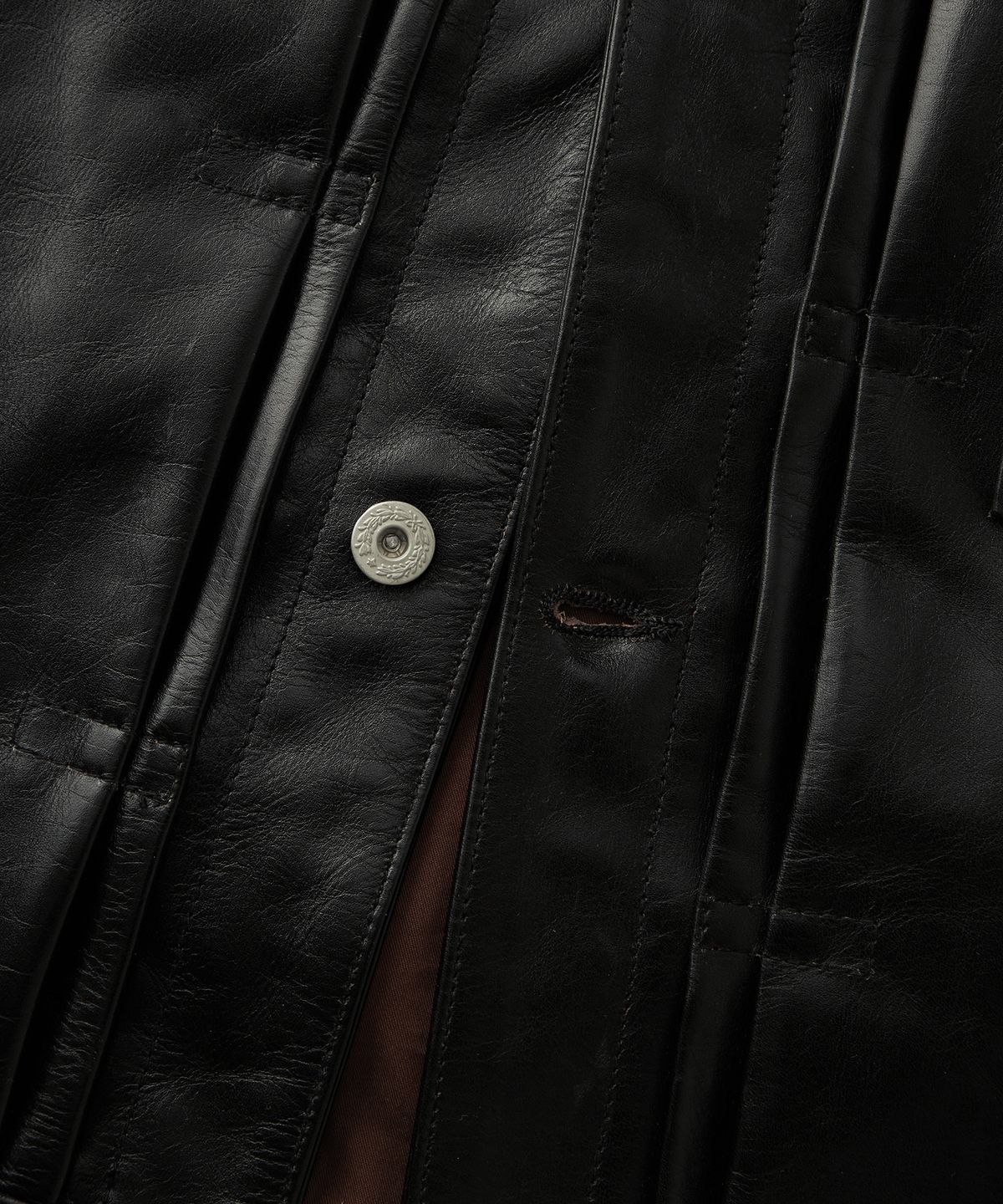 아웃스탠딩(OUTSTANDING) TEA-CORE LEATHER W.W. II 1ST JACKET_BLACK