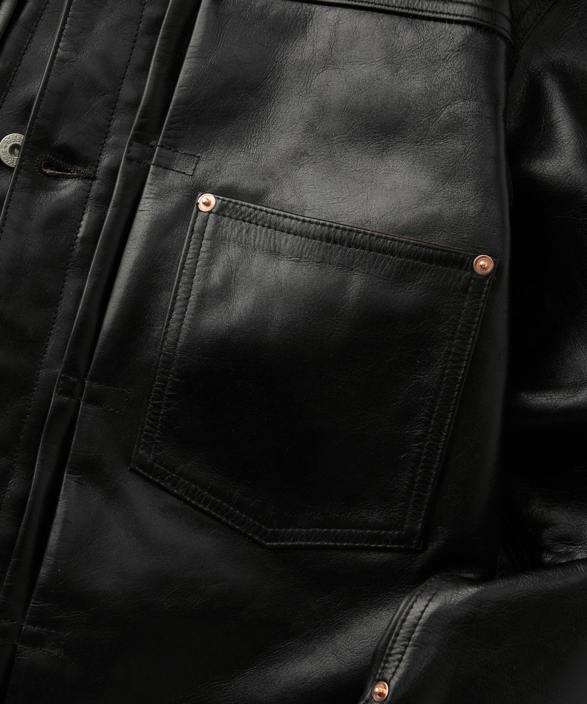 아웃스탠딩(OUTSTANDING) TEA-CORE LEATHER W.W. II 1ST JACKET_BLACK