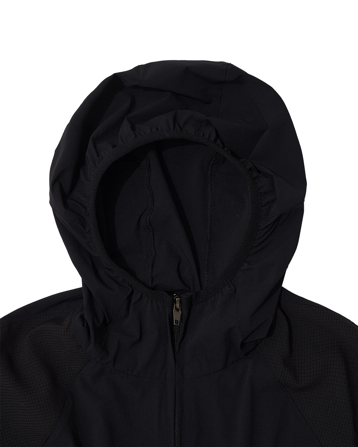 더뮤지엄비지터(THEMUSEUMVISITOR) PUNCHING POINT NYLON JACKET (BLACK)