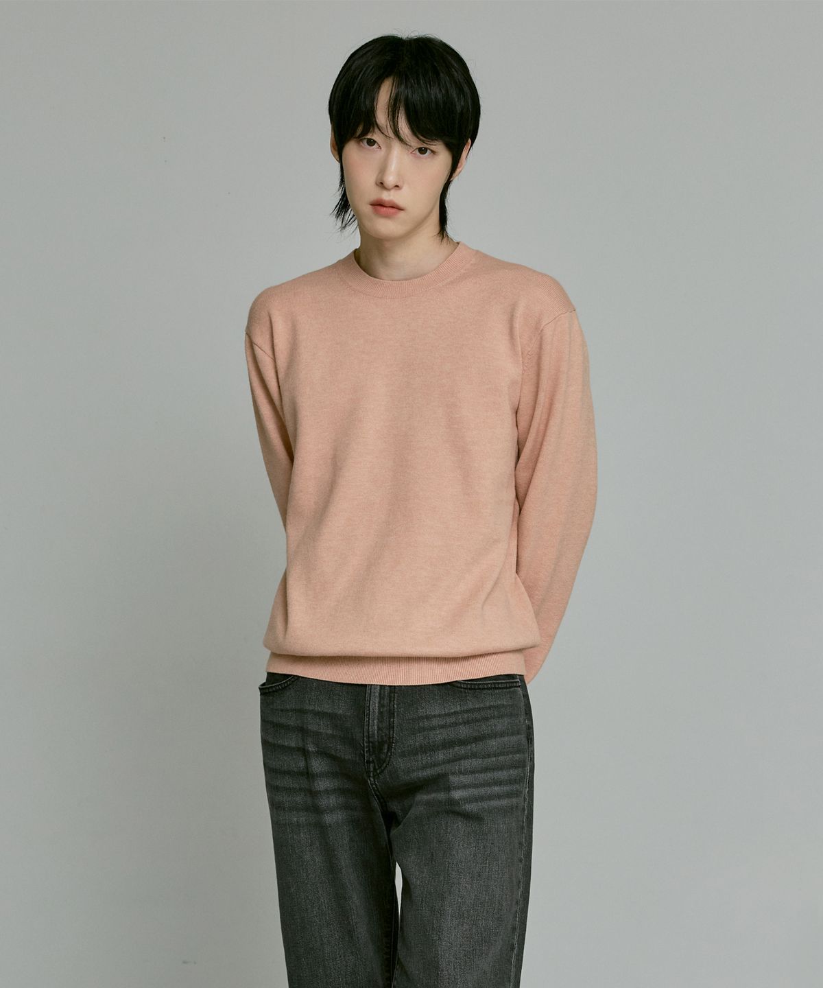 210에디트(210EDIT) 남녀공용 말랑니트 라운드넥 [핑크]_ZZ4SW070
