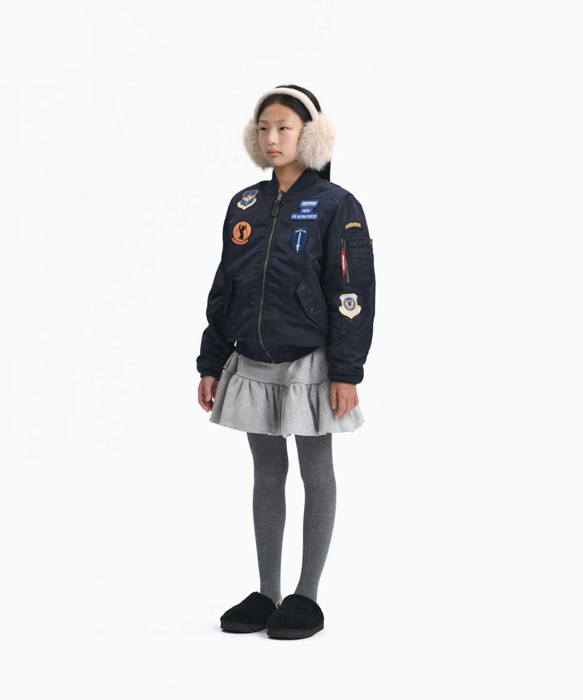 알파 인더스트리 키즈(ALPHA INDUSTRIES KIDS) 키즈 MA-1 스쿼드론 레플리카 블루