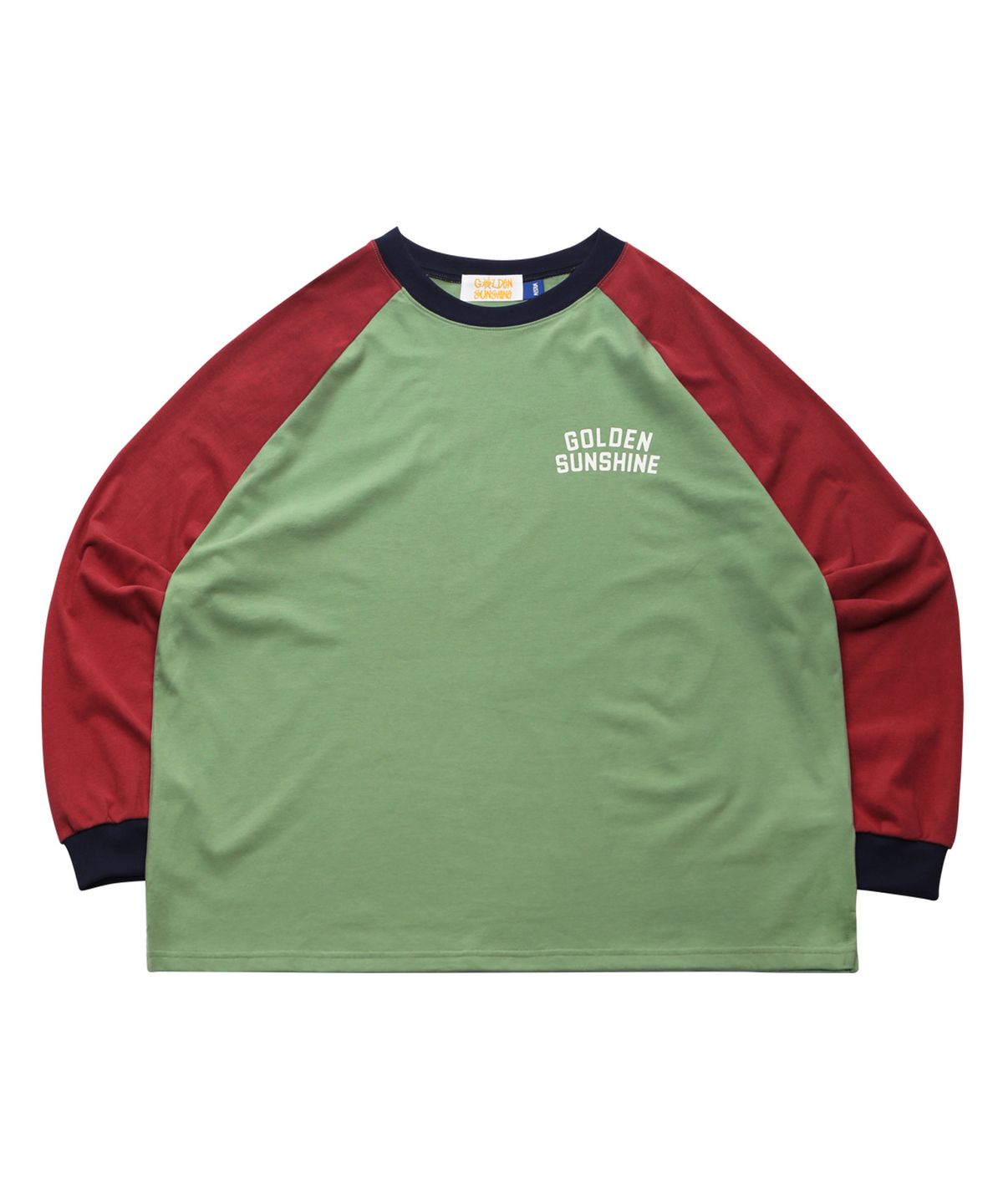 골든선샤인(GOLDEN SUNSHINE) Colorblock raglan long sleeve_Natural green