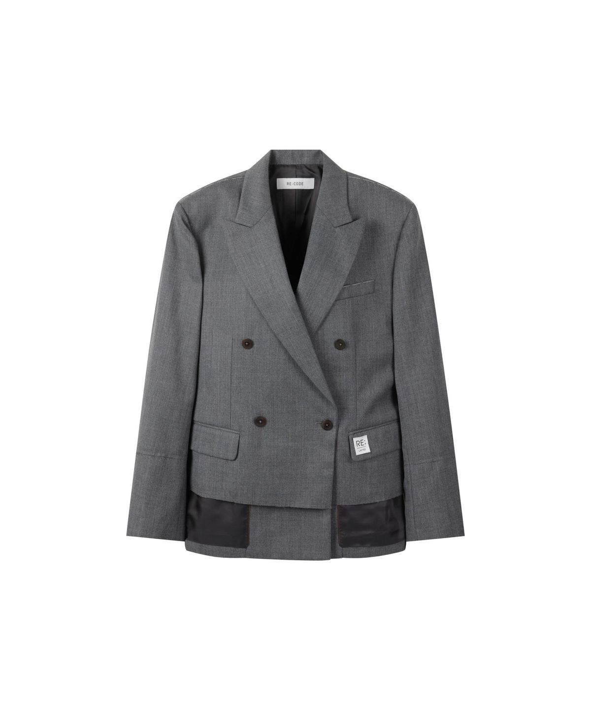 래코드(RECODE) Raw Edge Pocket Oversized Jacket RQJAA25504GYX