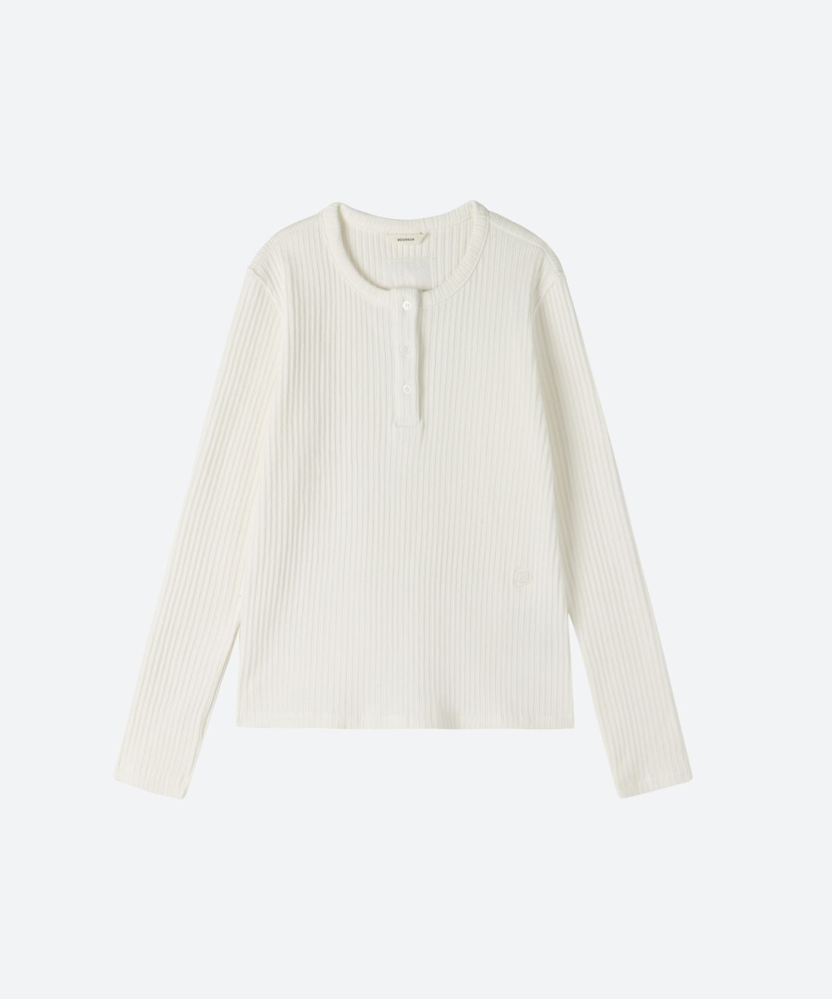 문선 아카이브(MOONSUN ARCHIVE) MJ Henley Neck Ribbed T-shirt / White