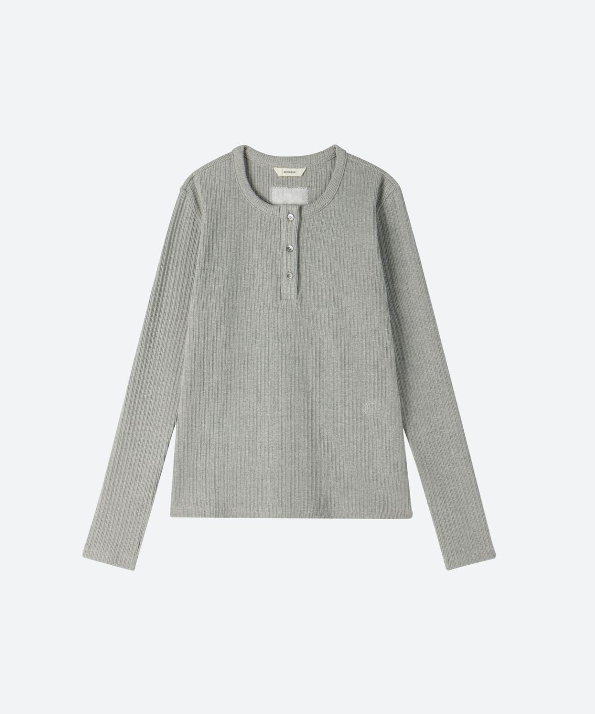 문선 아카이브(MOONSUN ARCHIVE) MJ Henley Neck Ribbed T-shirt / Gray
