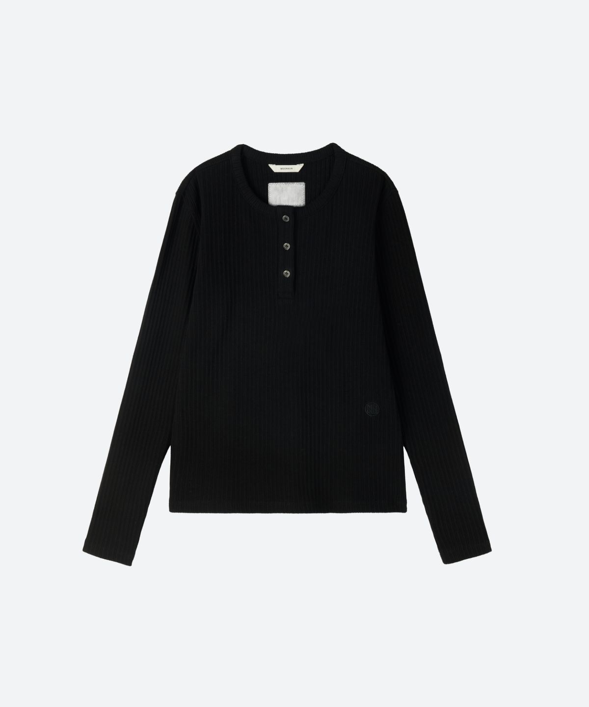 문선 아카이브(MOONSUN ARCHIVE) MJ Henley Neck Ribbed T-shirt / Black