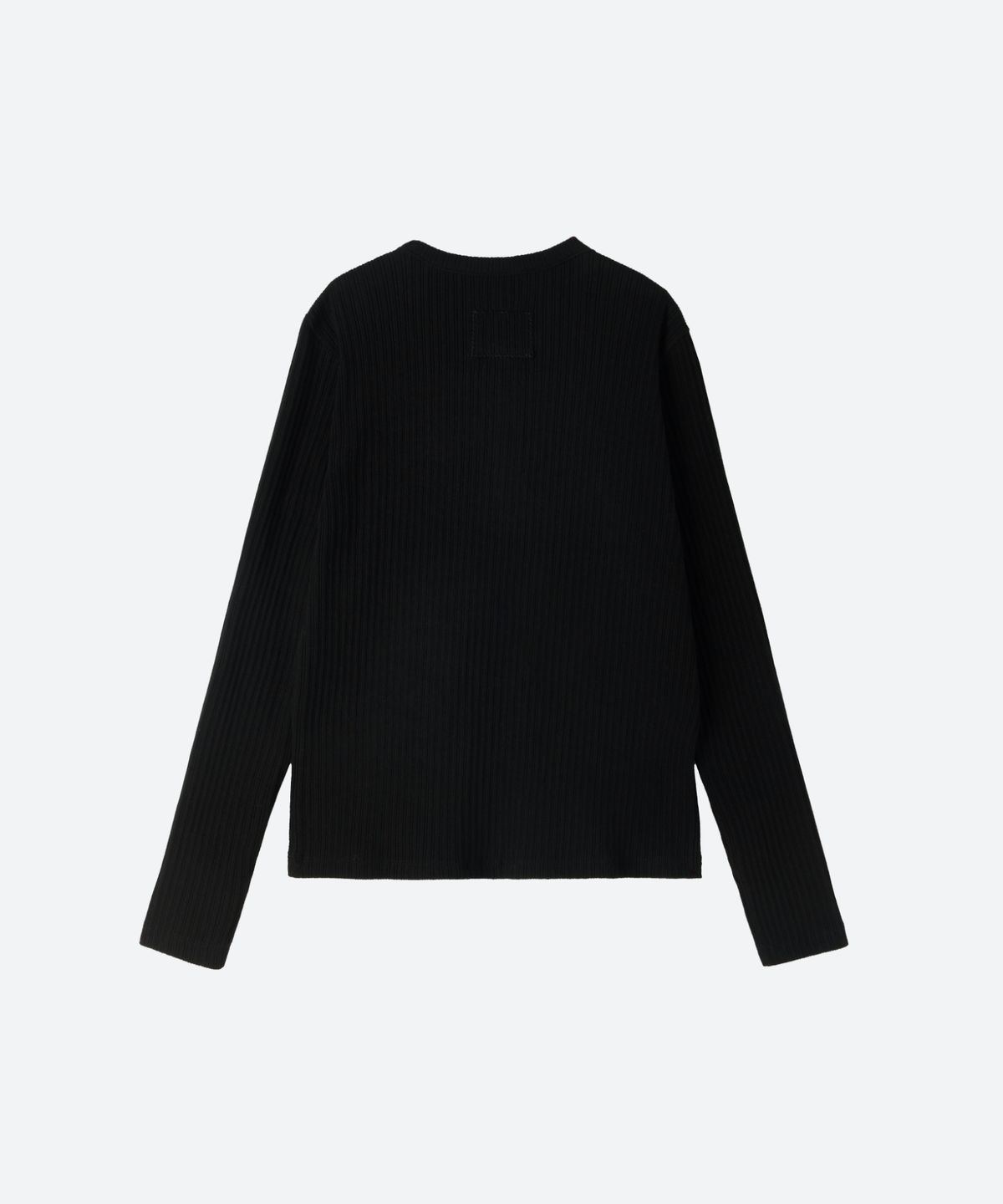 문선 아카이브(MOONSUN ARCHIVE) MJ Henley Neck Ribbed T-shirt / Black
