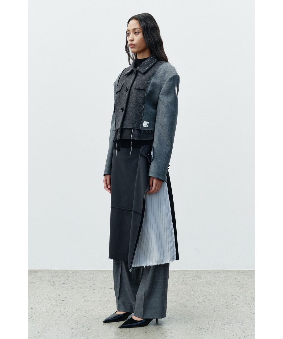 래코드(RECODE) Two suit mixed jacket RQJAW25507GYX