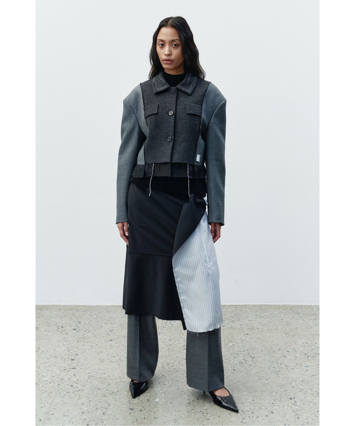 래코드(RECODE) Two suit mixed jacket RQJAW25507GYX