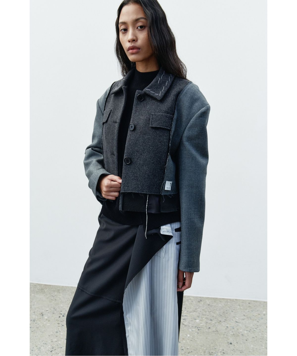 래코드(RECODE) Two suit mixed jacket RQJAW25507GYX