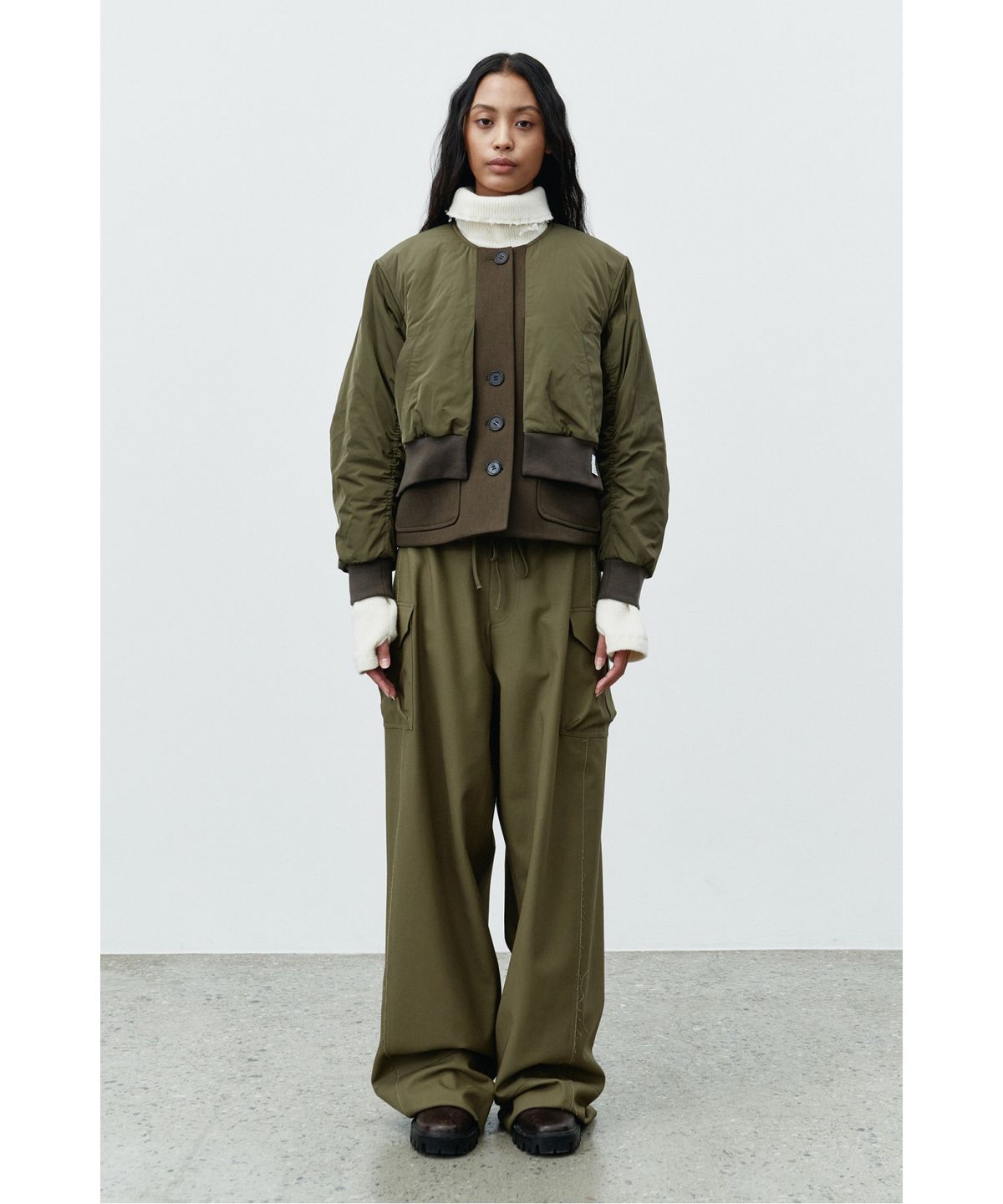 래코드(RECODE) Raw Edge Wide Trousers RQPAW25529KHX
