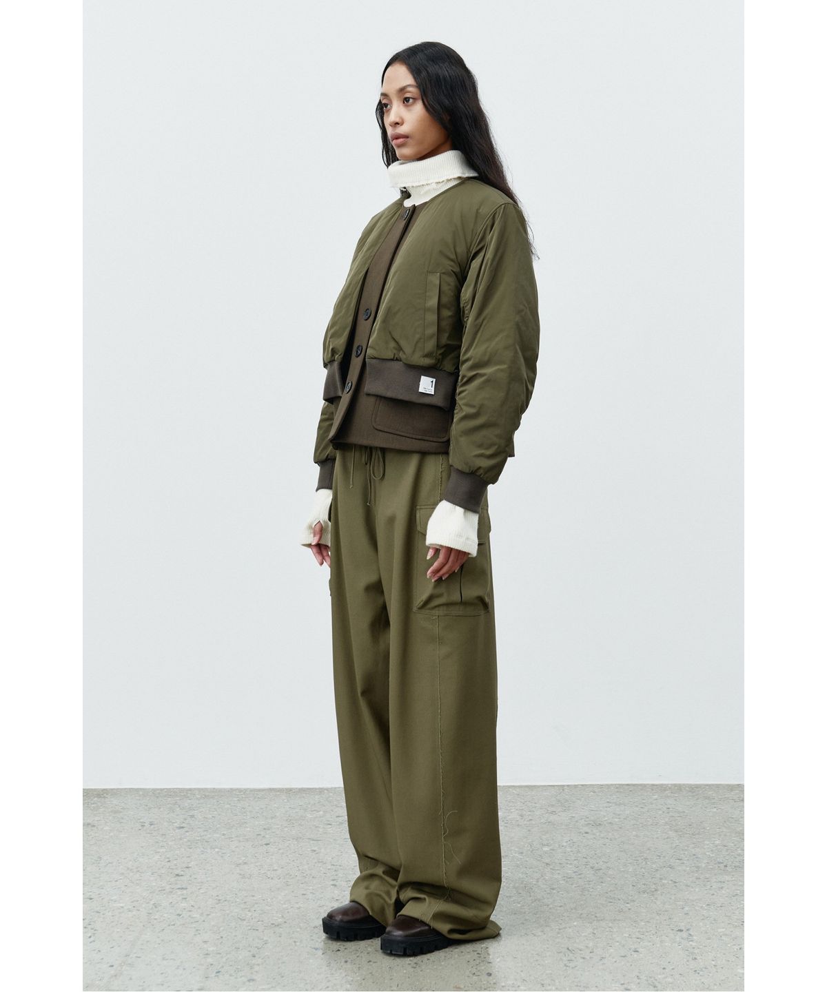 래코드(RECODE) Raw Edge Wide Trousers RQPAW25529KHX