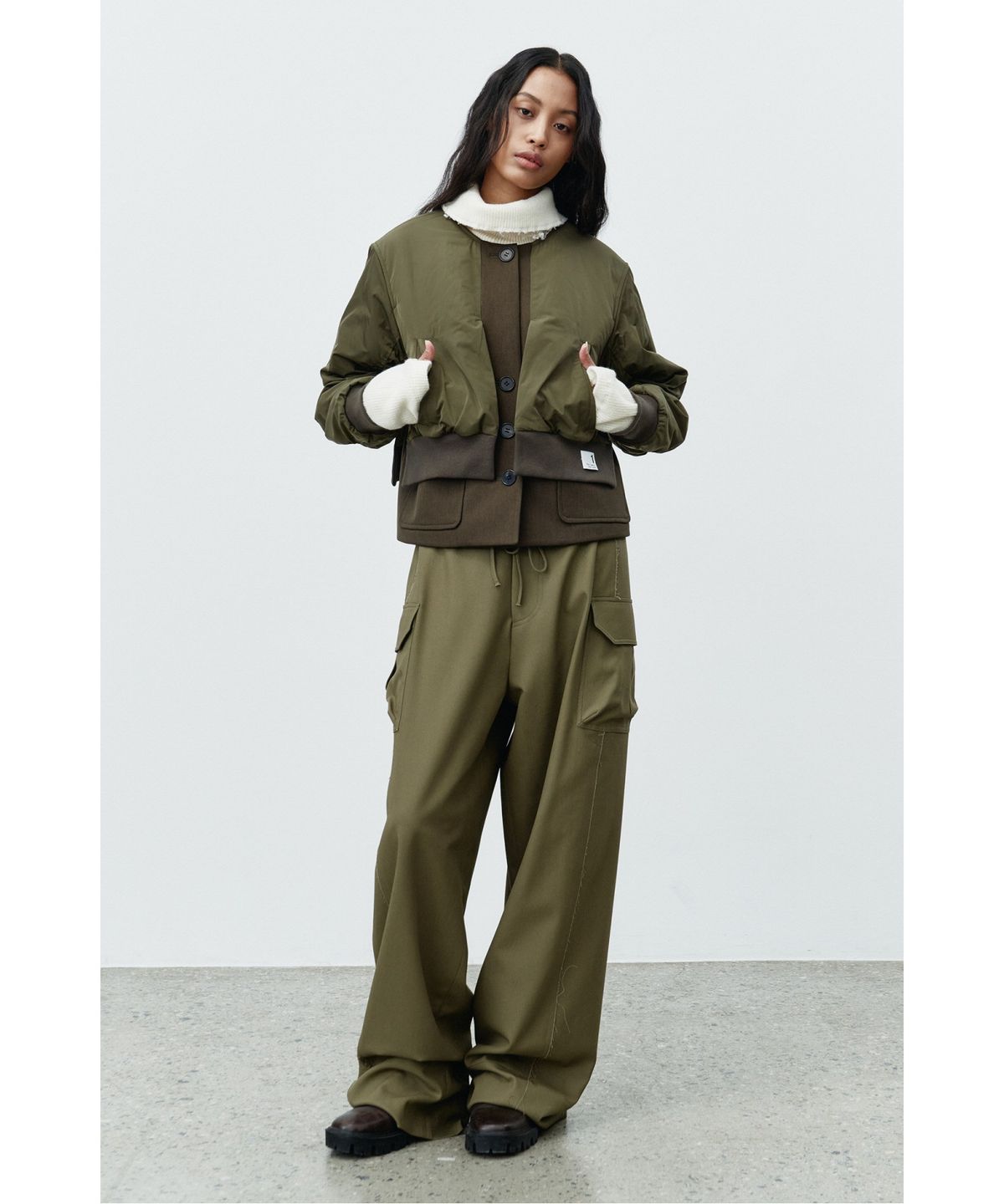 래코드(RECODE) Raw Edge Wide Trousers RQPAW25529KHX