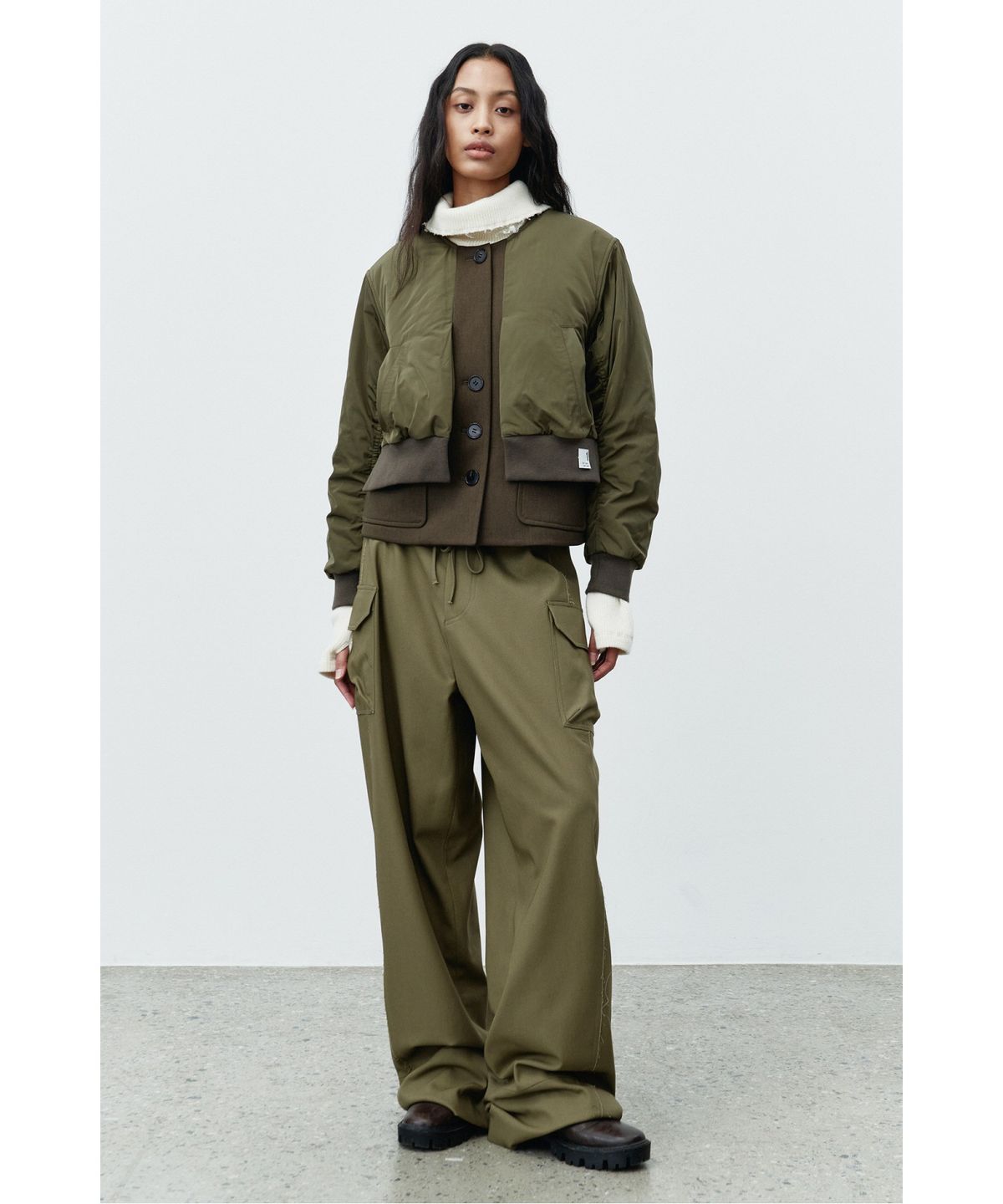 래코드(RECODE) Raw Edge Wide Trousers RQPAW25529KHX