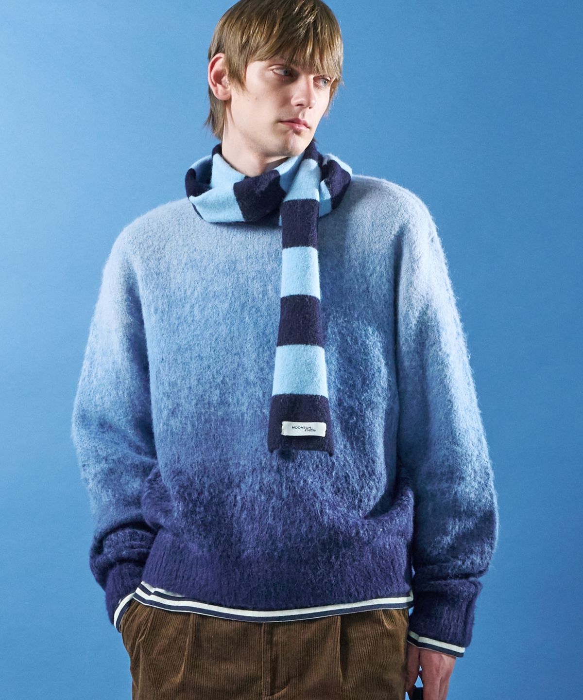 문선 아카이브(MOONSUN ARCHIVE) M.C UNISEX, Gradation Hairy Knit / Blue