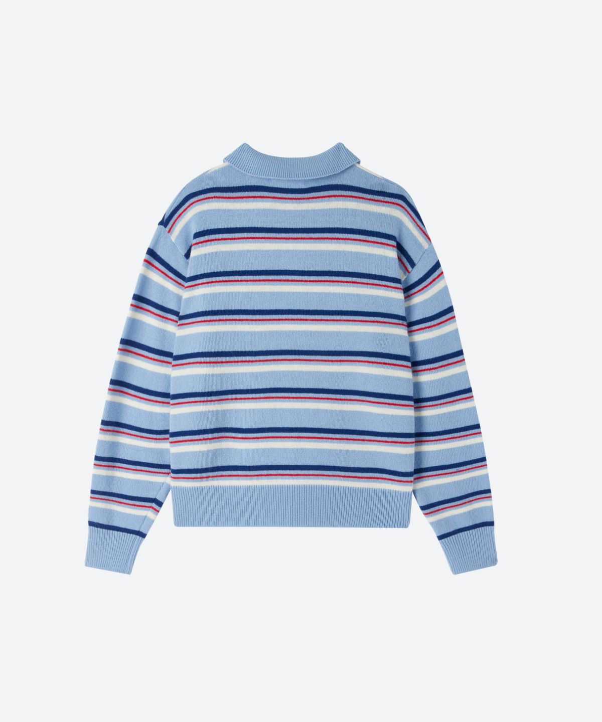 문선 아카이브(MOONSUN ARCHIVE) M.C UNISEX, Stripe Wool Collar Knit / Sky blue