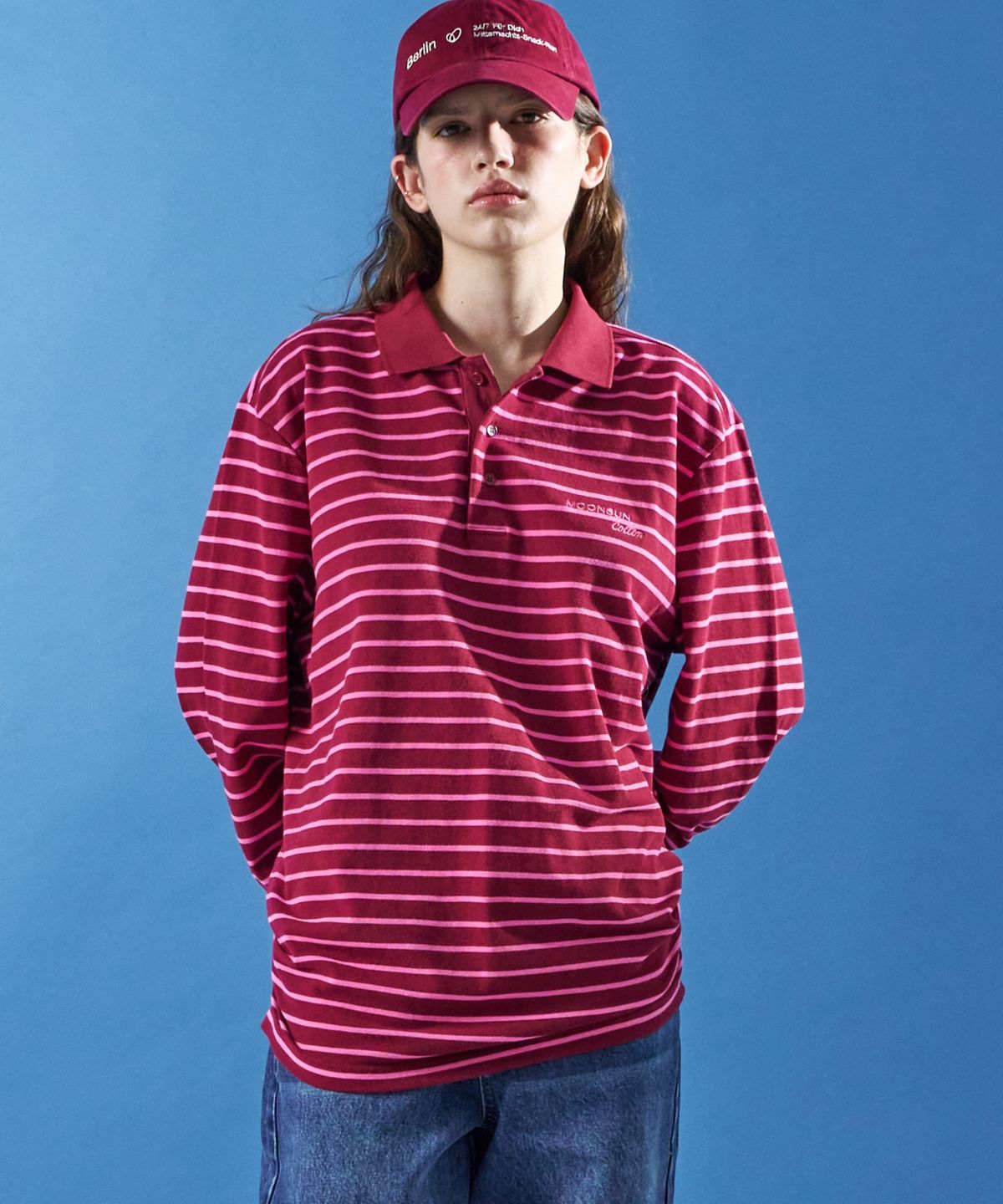 문선 아카이브(MOONSUN ARCHIVE) M.C UNISEX, Stripe PK Shirt / Burgundy