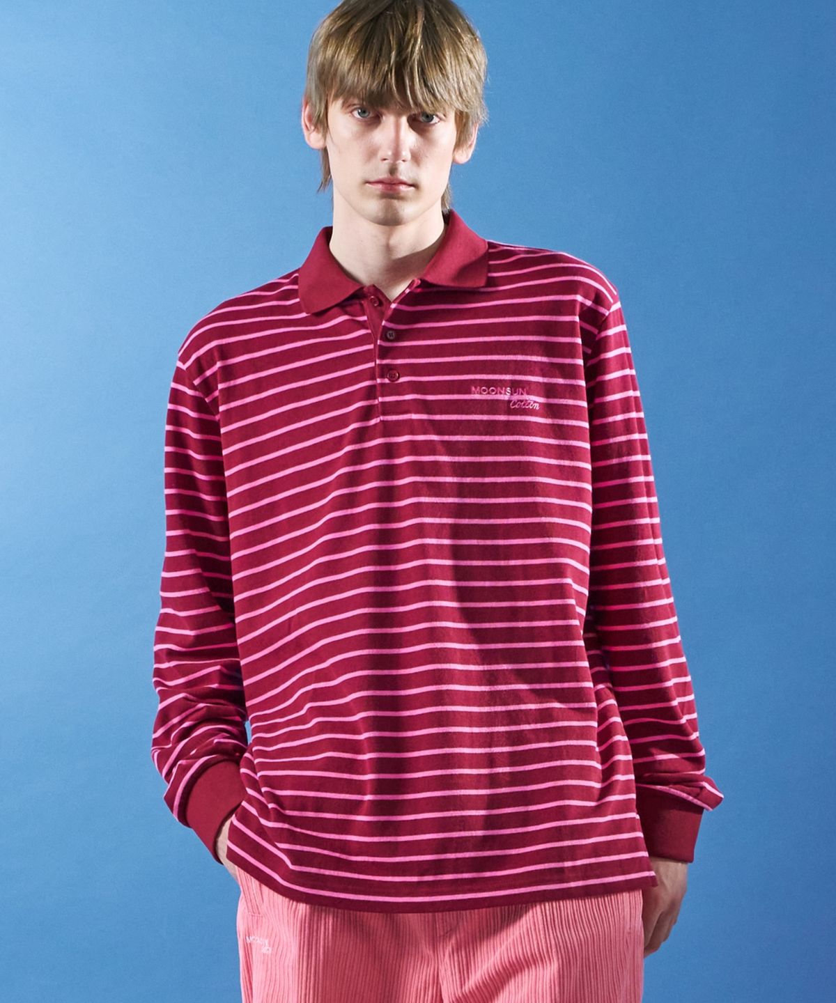 문선 아카이브(MOONSUN ARCHIVE) M.C UNISEX, Stripe PK Shirt / Burgundy