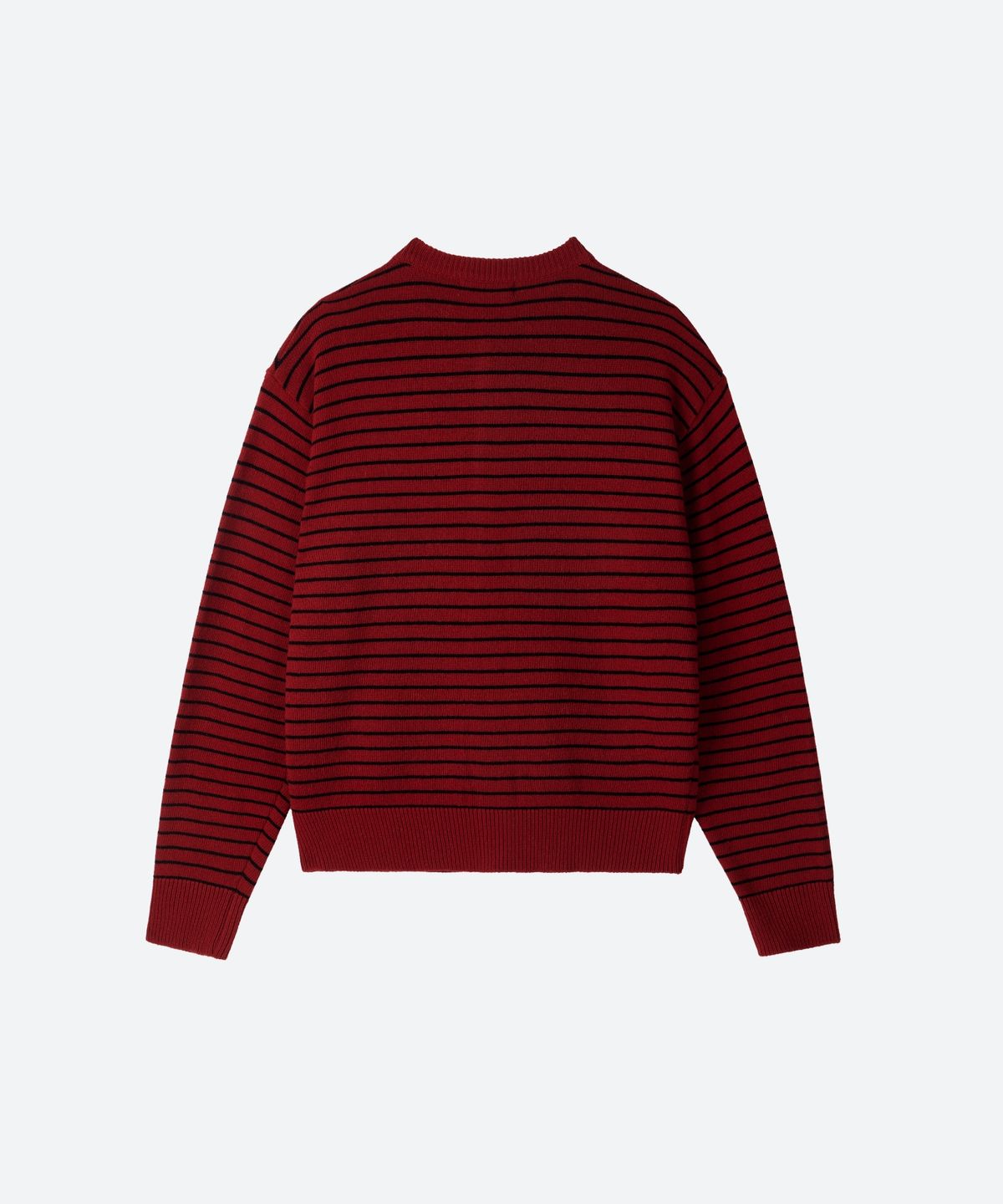 문선 아카이브(MOONSUN ARCHIVE) M.C UNISEX, Stripe Wool Knit Cardigan / Deep red