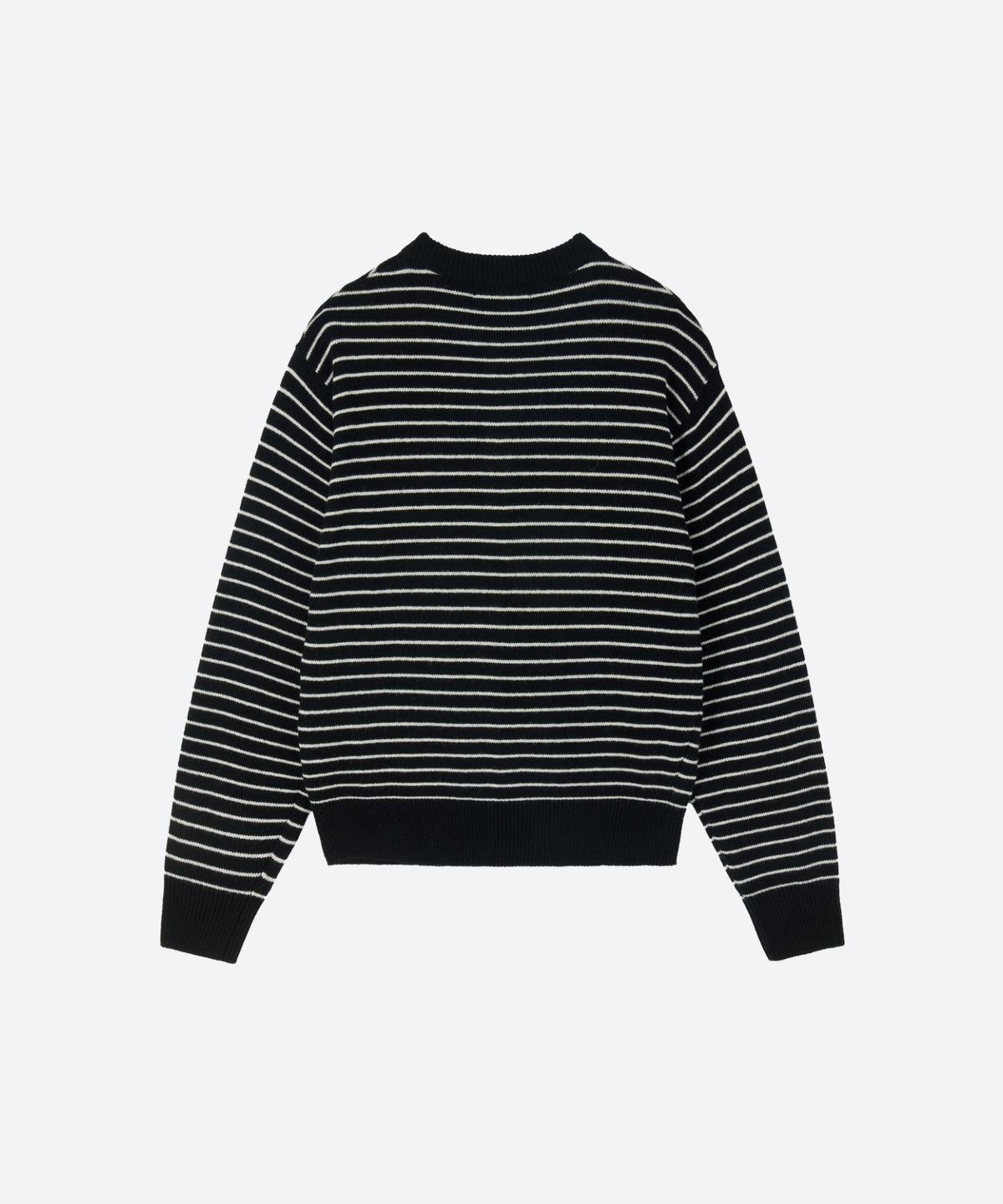 문선 아카이브(MOONSUN ARCHIVE) M.C UNISEX, Stripe Wool Knit Cardigan / Black