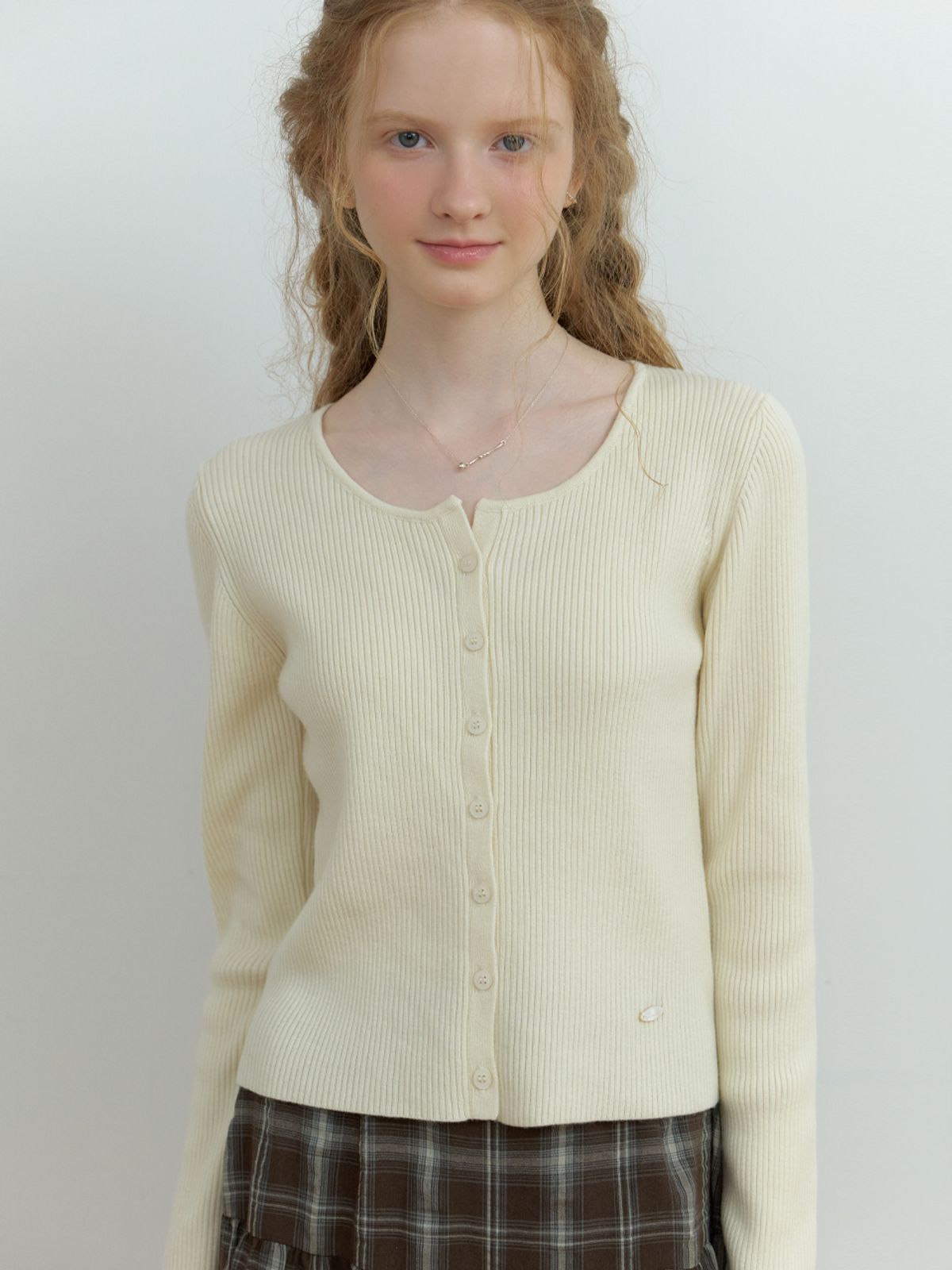 리엘(RE L) Loe wool cardigan (ivory)