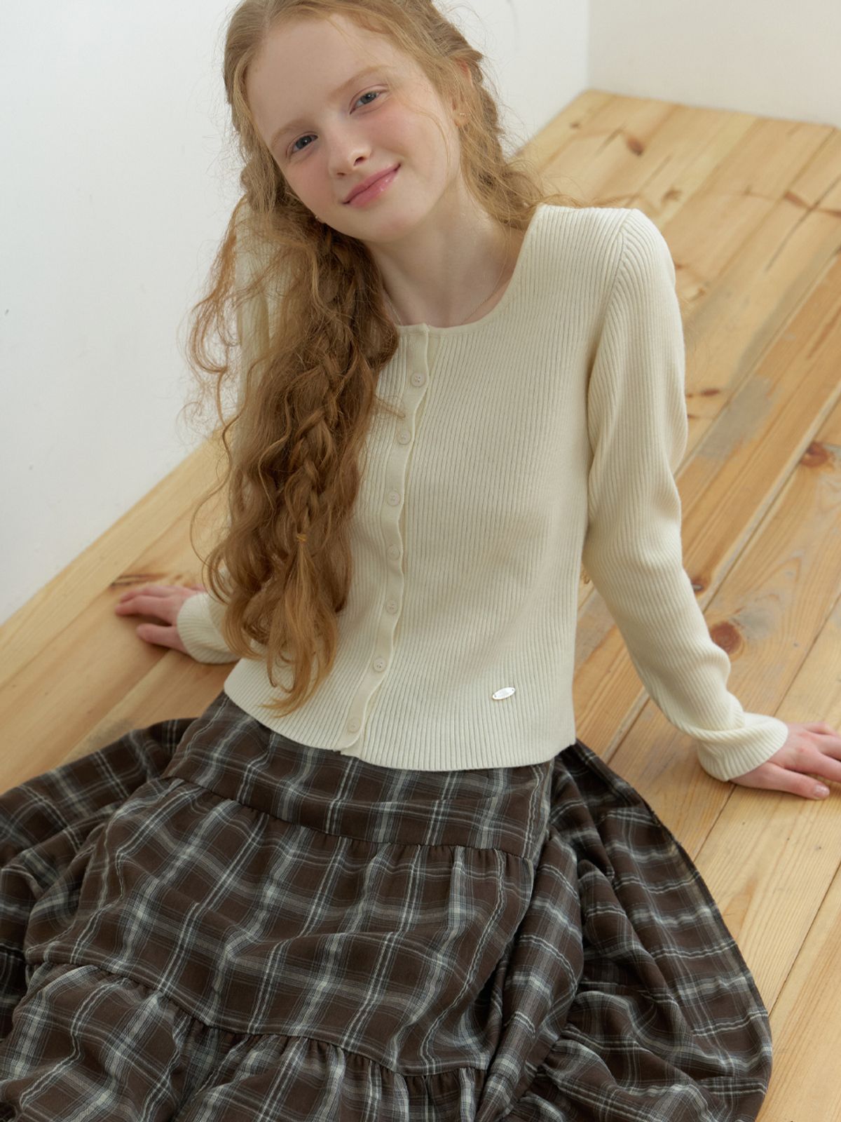 리엘(RE L) Loe wool cardigan (ivory)