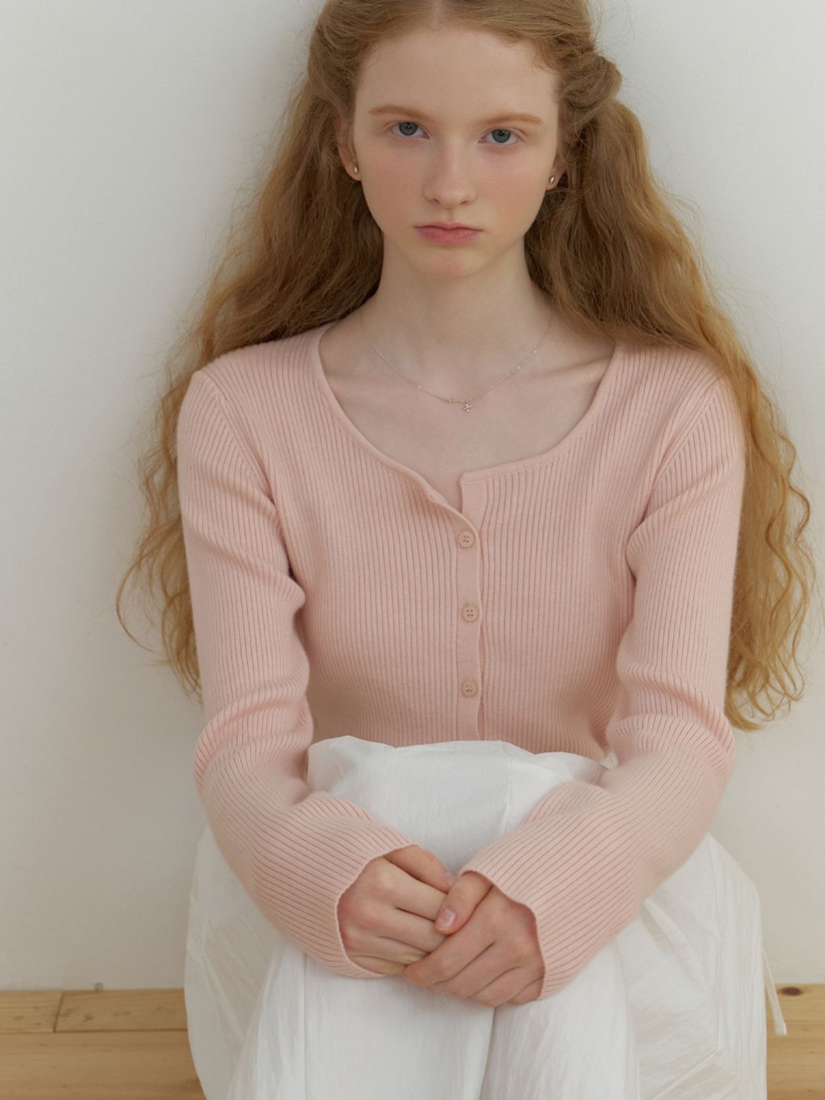 리엘(RE L) Loe wool cardigan (pink)