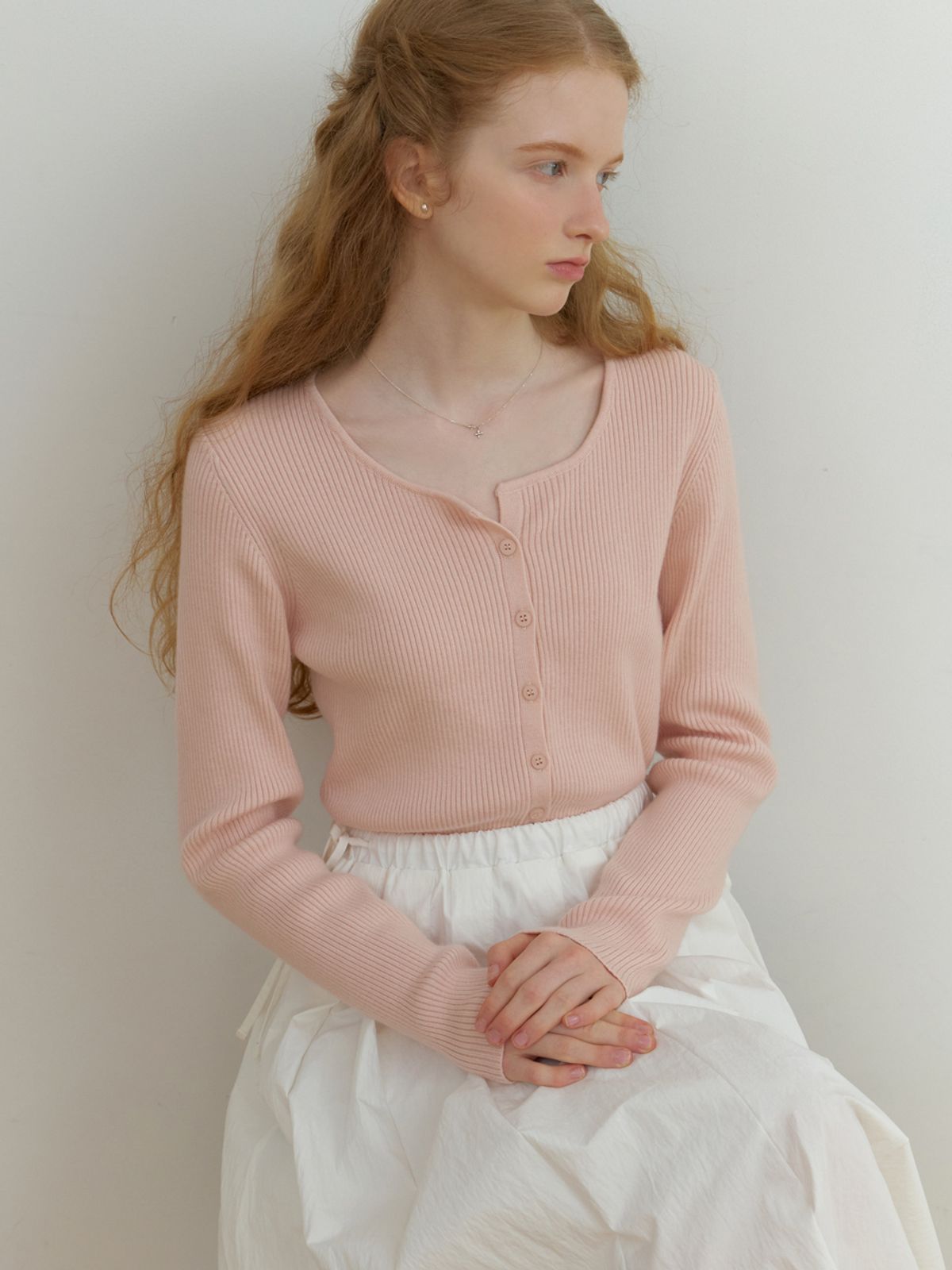 리엘(RE L) Loe wool cardigan (pink)