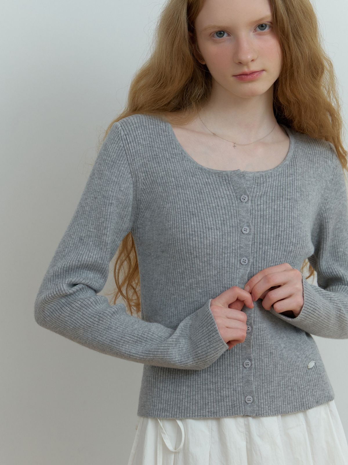 리엘(RE L) Loe wool cardigan (gray)