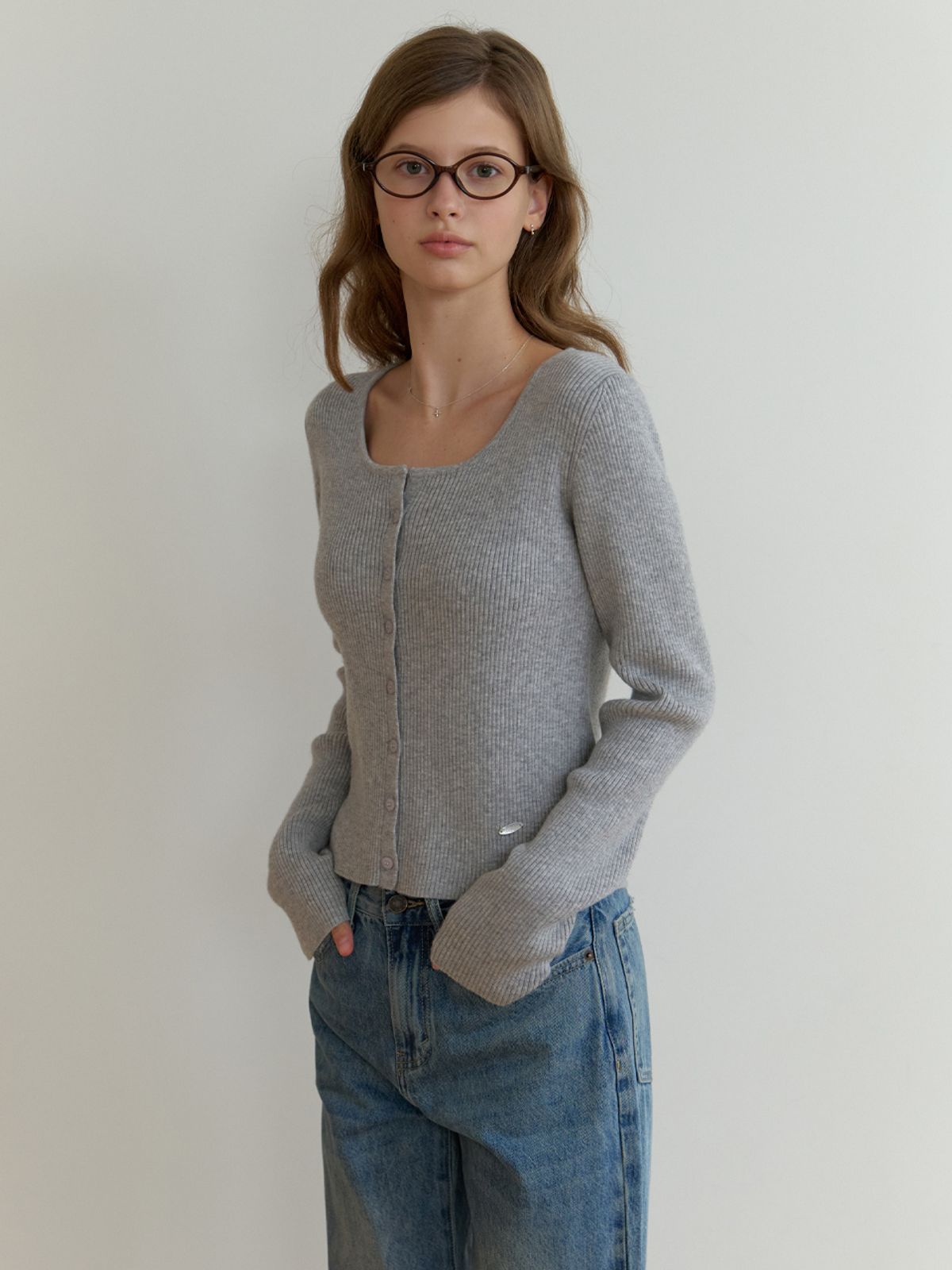리엘(RE L) Loe wool cardigan (gray)