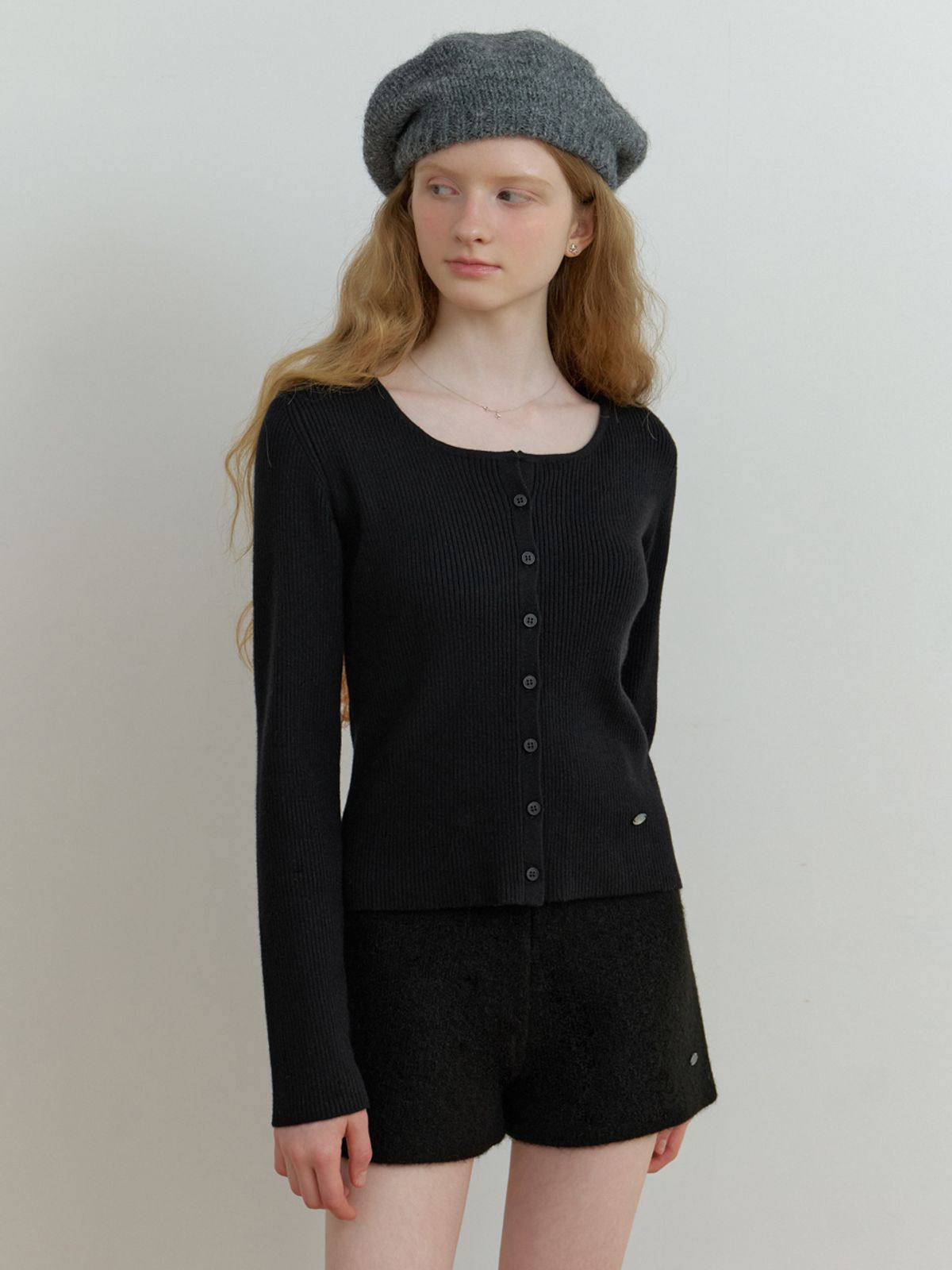 리엘(RE L) Loe wool cardigan (black)