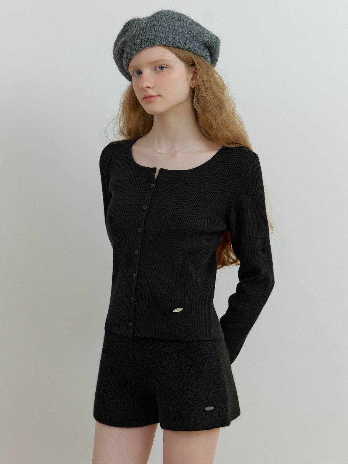 리엘(RE L) Loe wool cardigan (black)