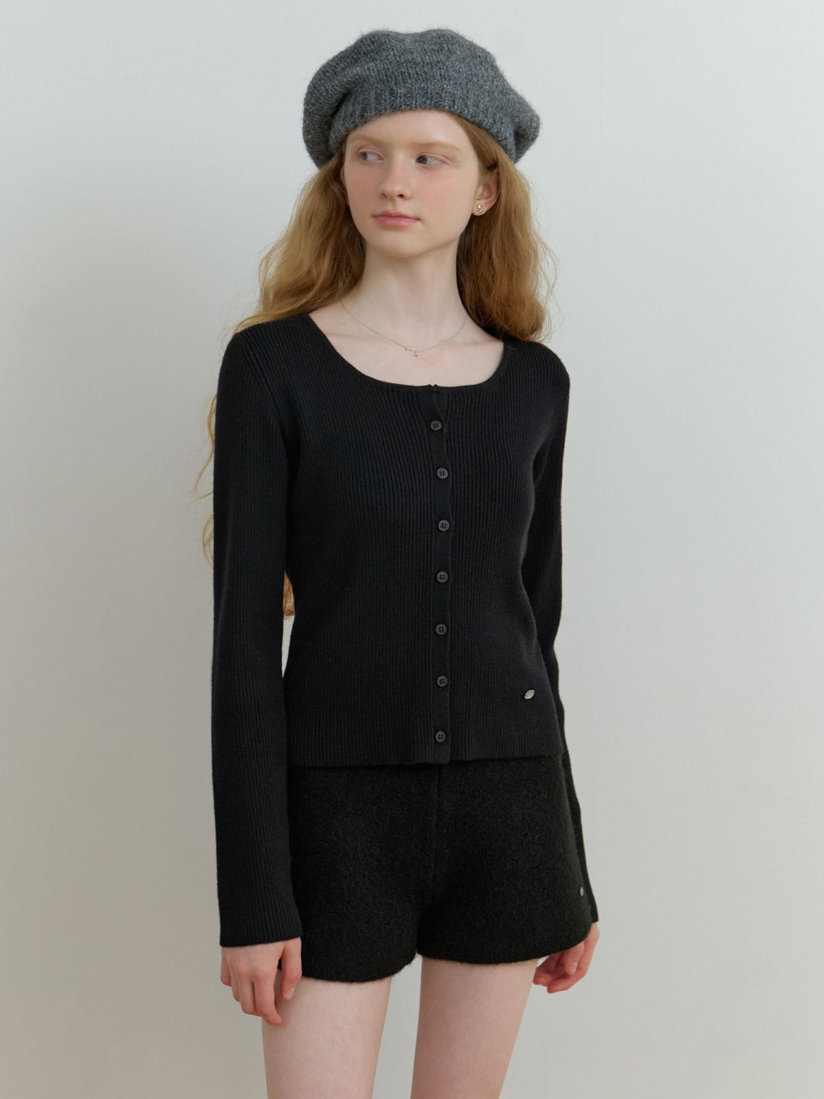 리엘(RE L) Loe wool cardigan (black)