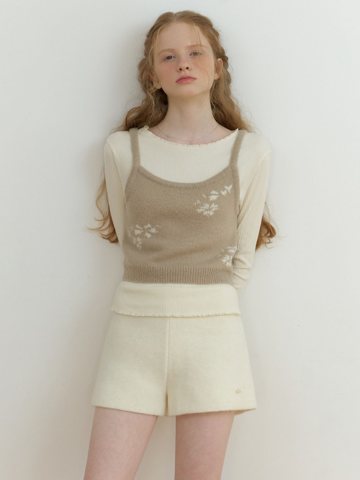 리엘(RE L) Mae flower sleeveless (beige)
