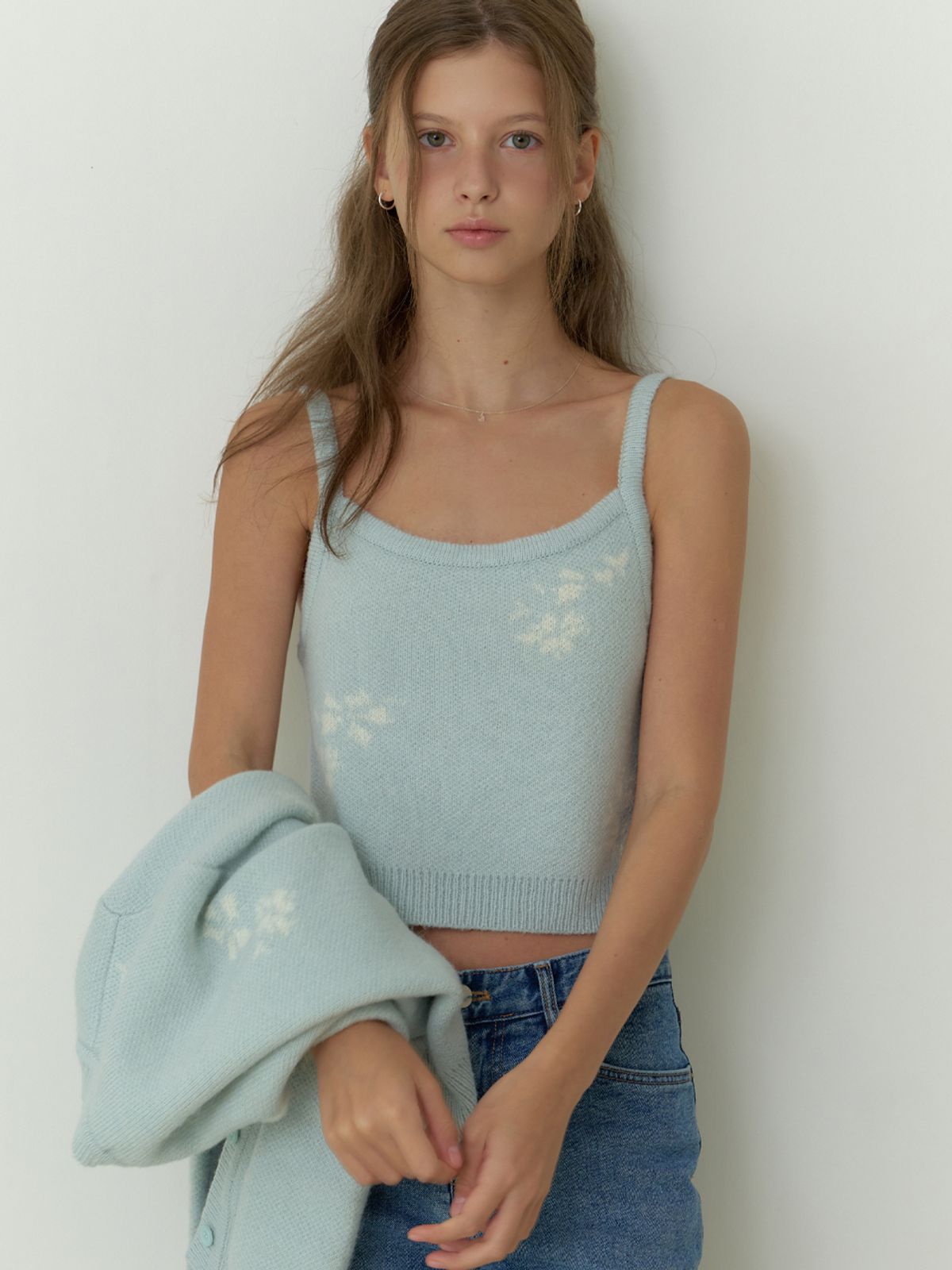 리엘(RE L) Mae flower sleeveless (mint)
