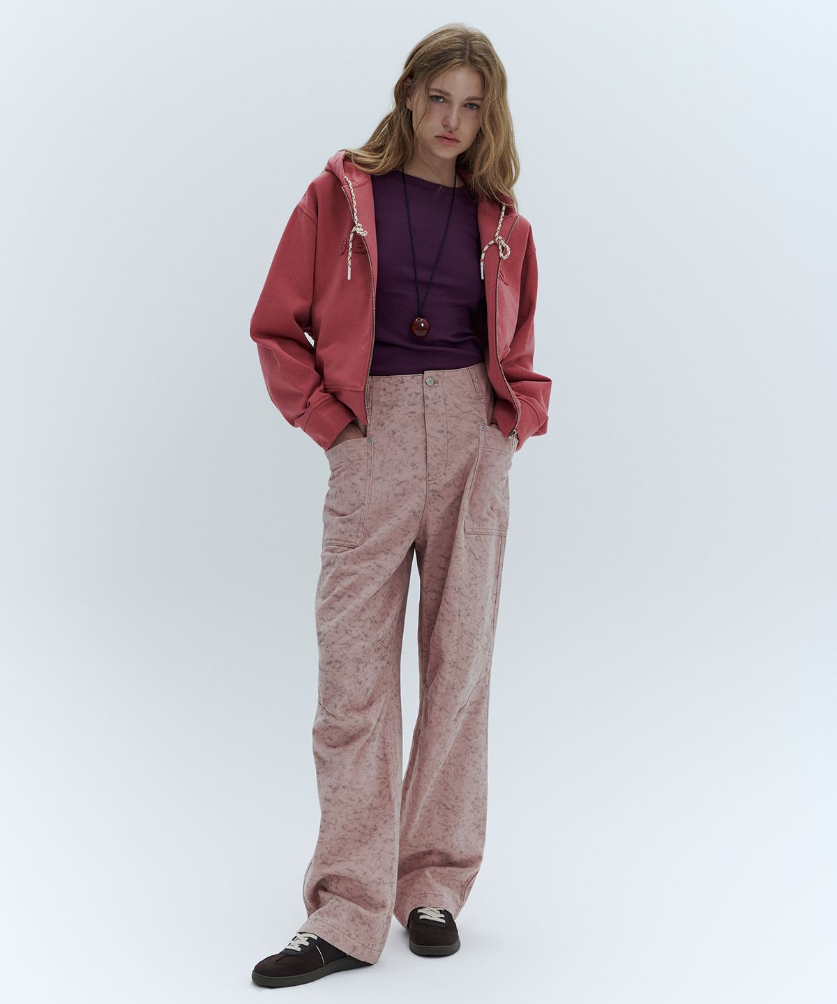시티브리즈(CITYBREEZE) 페인팅 데님 팬츠_PINK