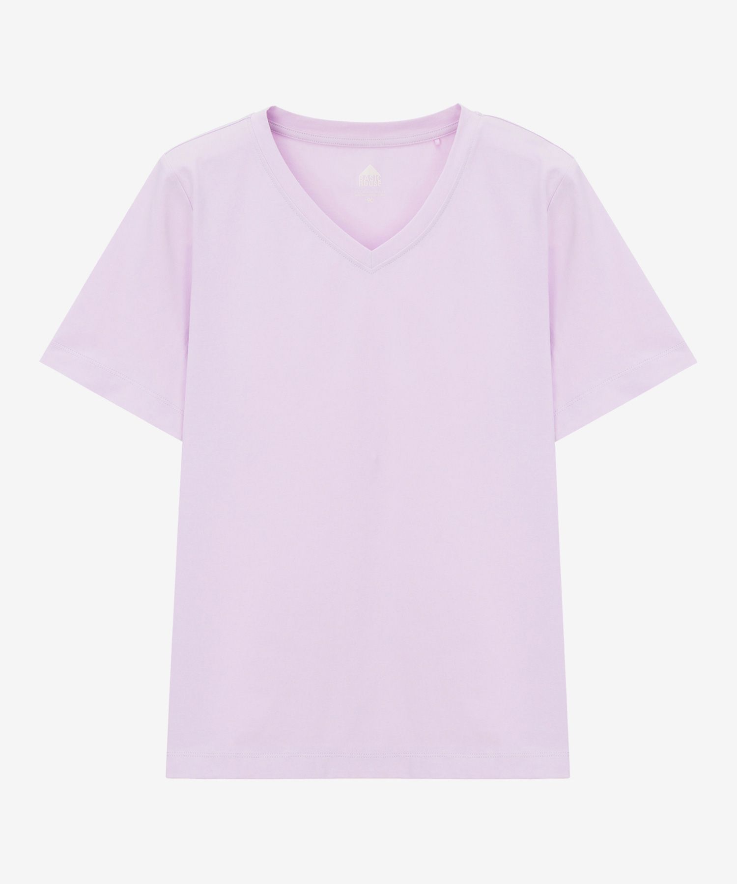 MUSINSA | Basic House Women's V-neck Spandex Slim Fit Short Sleeve