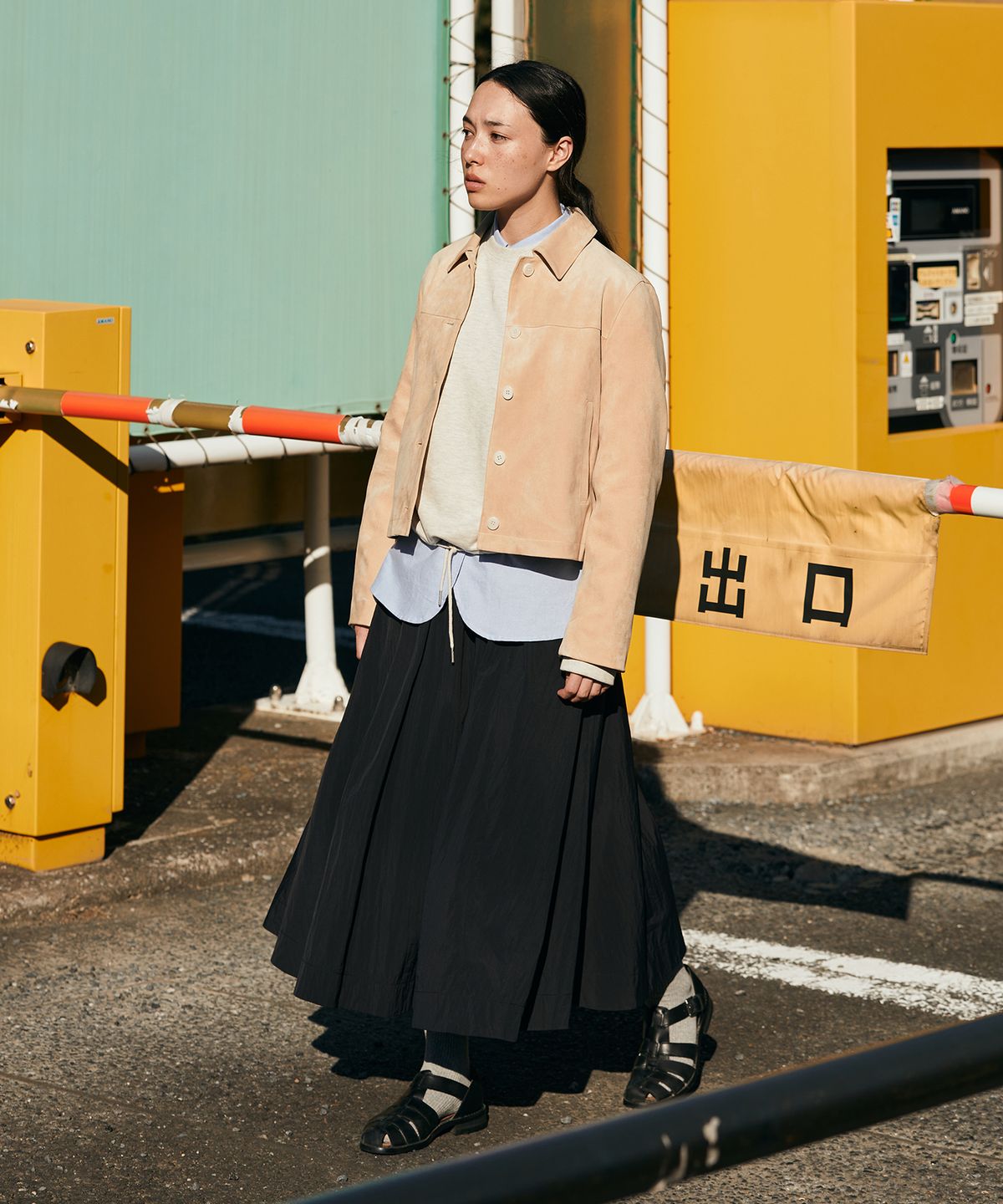 유니폼브릿지(UNIFORM BRIDGE) flare skirt(womens) black