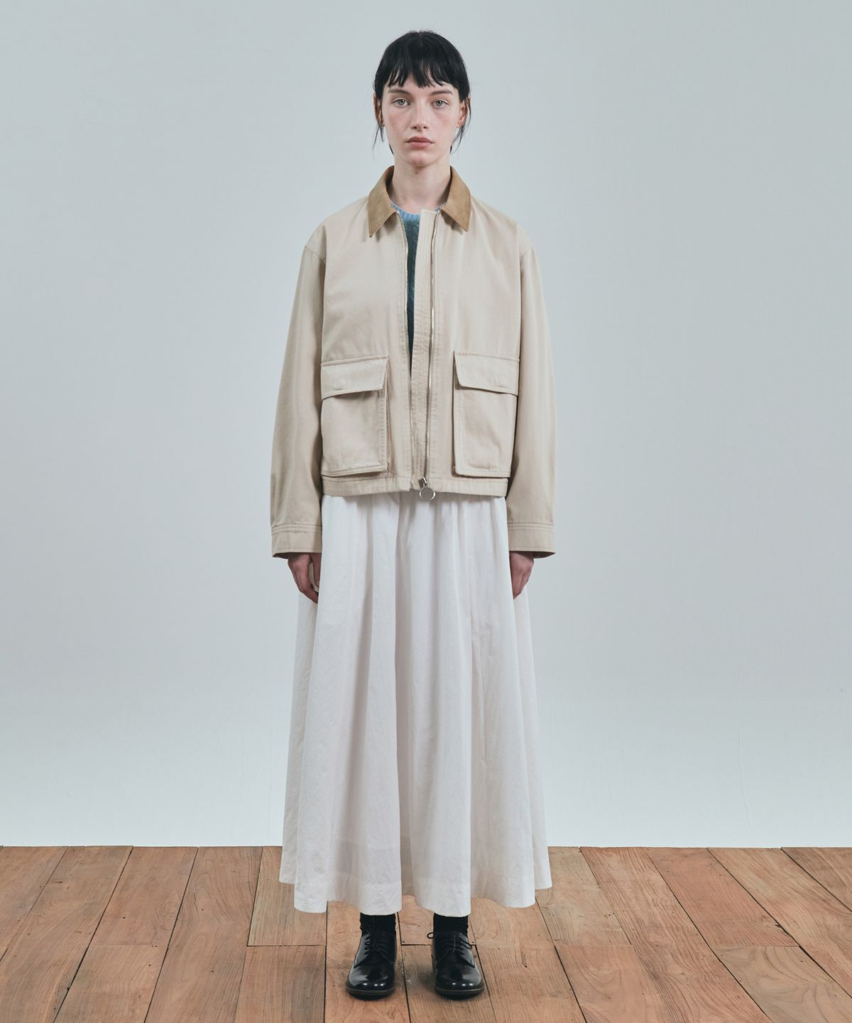 유니폼브릿지(UNIFORM BRIDGE) flare skirt(womens) white