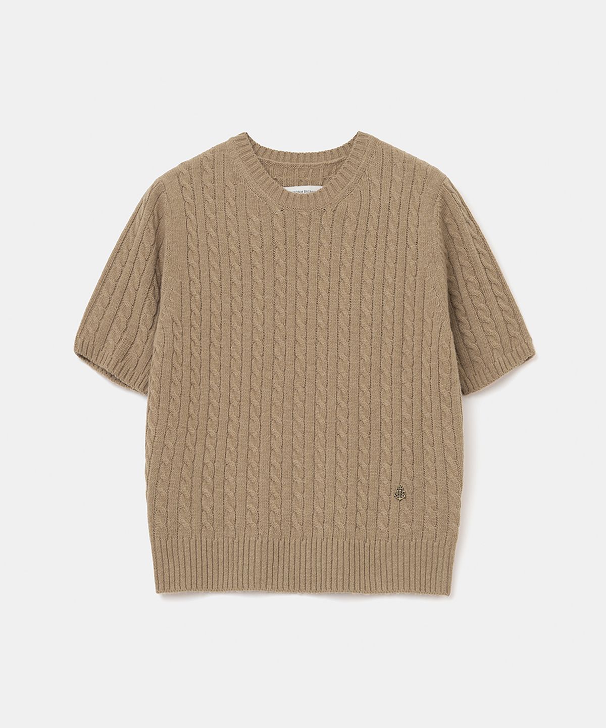 유니폼브릿지(UNIFORM BRIDGE) cashmere blended cable half knit(womens) camel