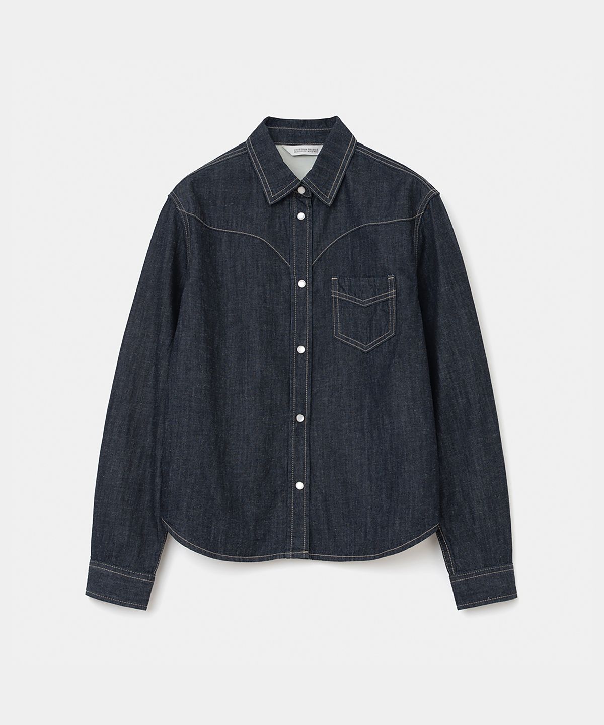 유니폼브릿지(UNIFORM BRIDGE) western denim shirt 7oz(womens) indigo one washed