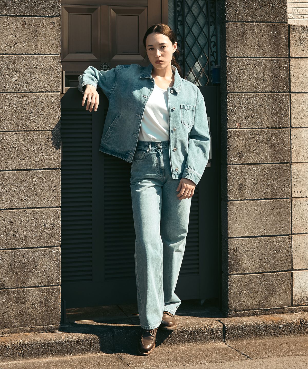 유니폼브릿지(UNIFORM BRIDGE) denim shirt jacket 13oz(womens) light blue