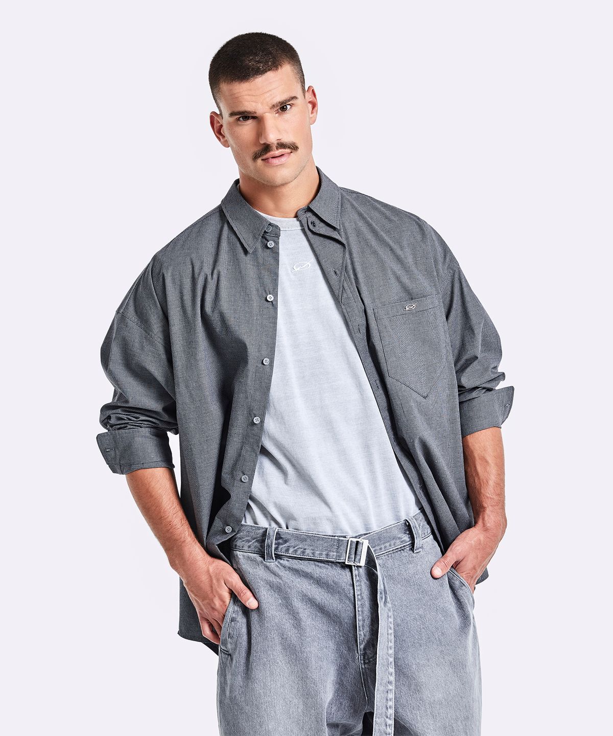 51퍼센트(51PERCENT) Diagonal shirt - grey