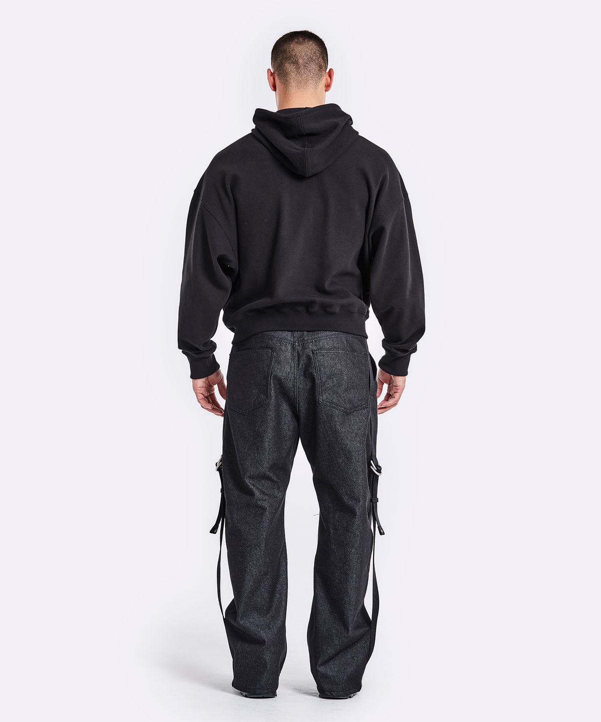 51퍼센트(51PERCENT) Curve hoodie jacket - black