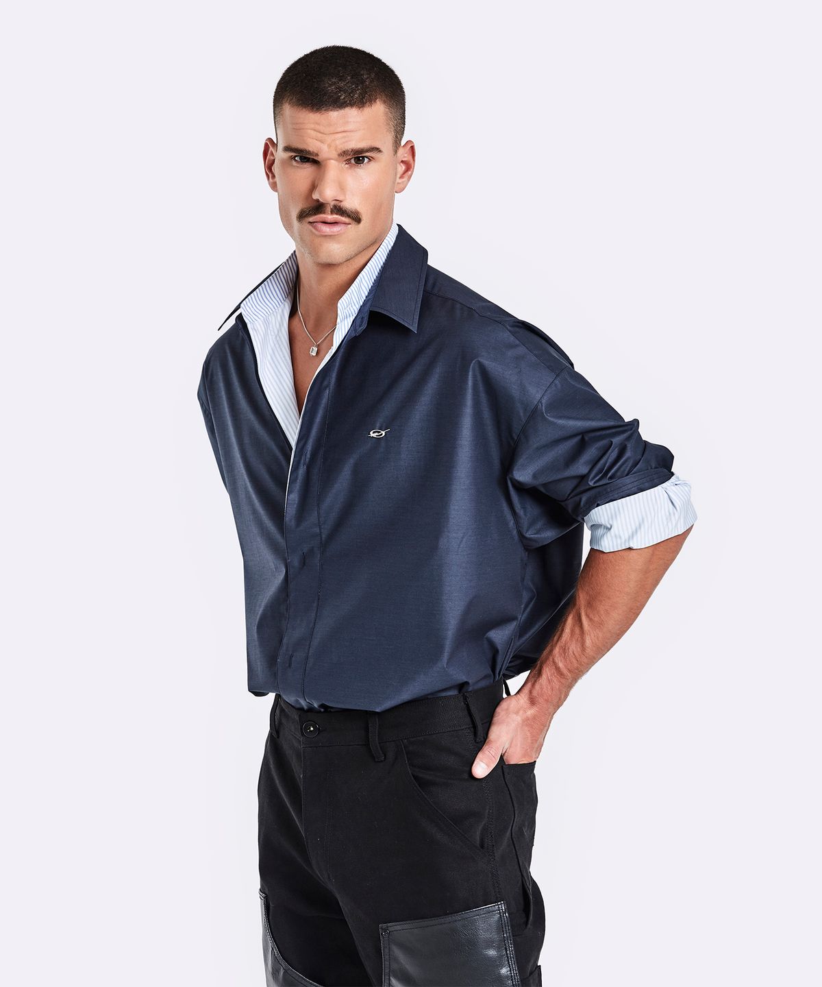 51퍼센트(51PERCENT) Layered shirt - navy