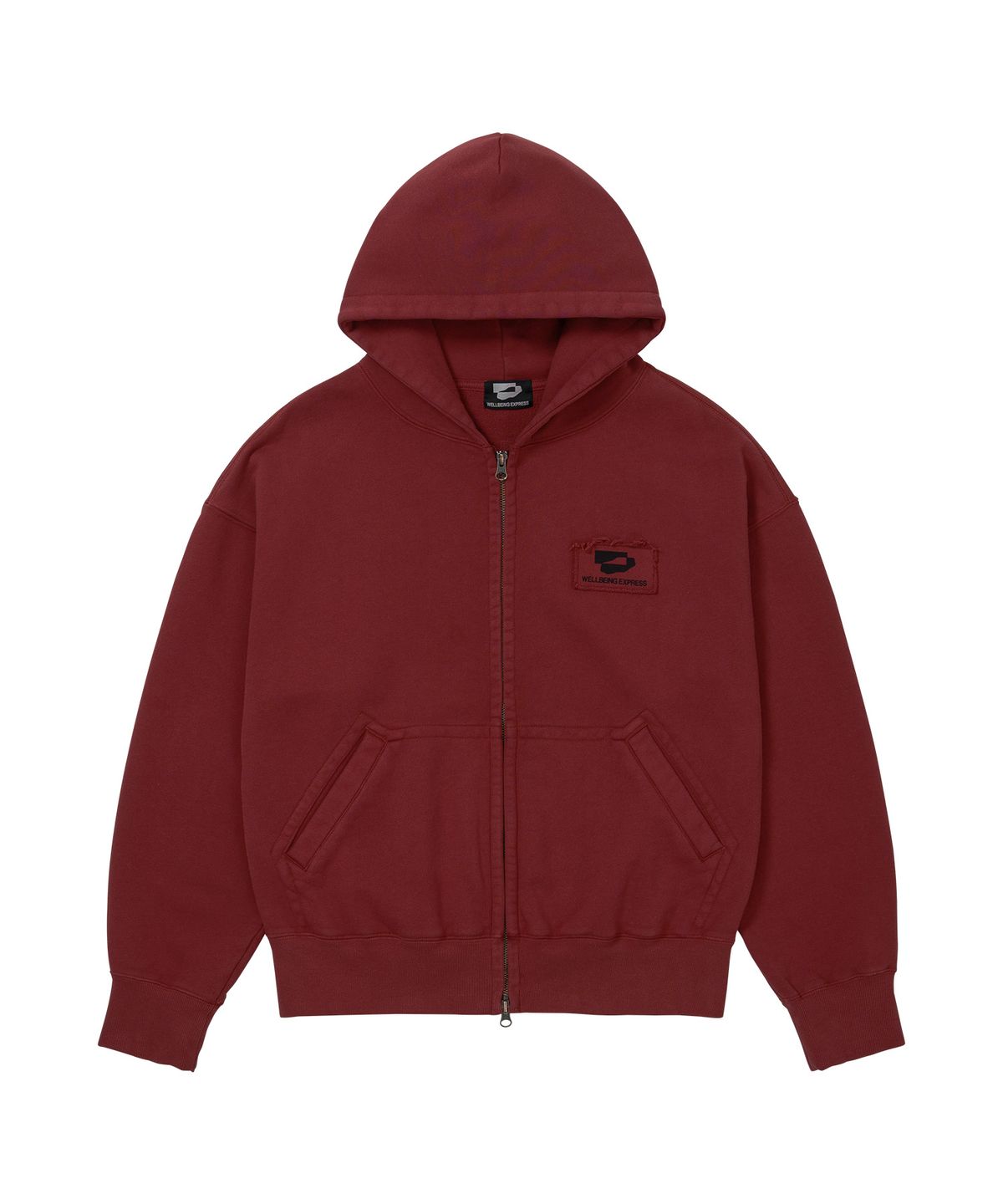 웰빙익스프레스(WELLBEING EXPRESS) Logo Patch Zip Up Burgundy