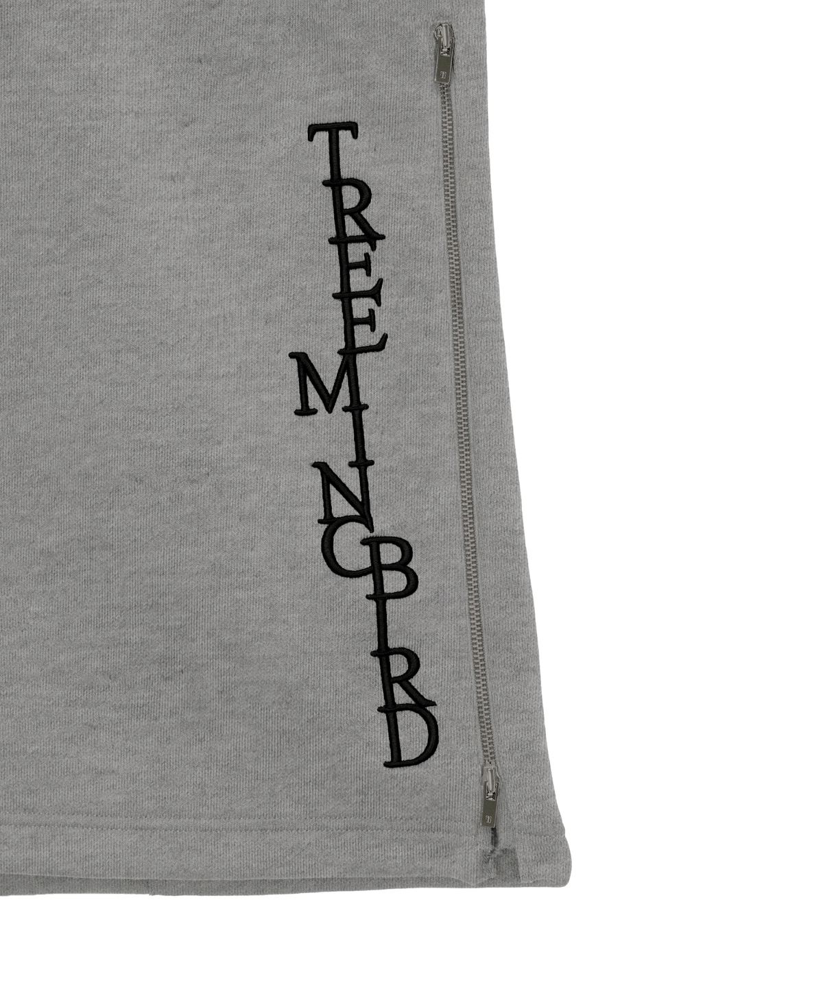 트리밍버드(TREEMINGBIRD) Zipper Finishing Sweat Bermuda Pants [ Melange Gray ]