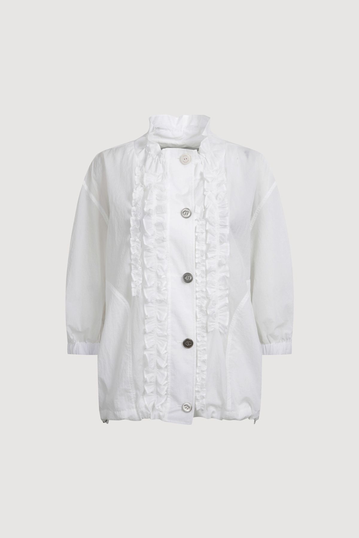럭키슈에뜨(LUCKY CHOUETTE) Button Up Frill Jumper (white) LFUAM25610WHX