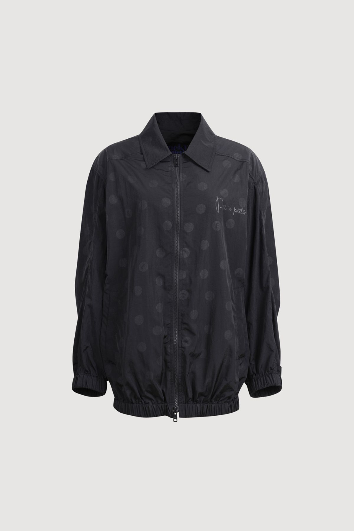 럭키슈에뜨(LUCKY CHOUETTE) Dot Print Collar Jumper (black) LFUAM25420BKX